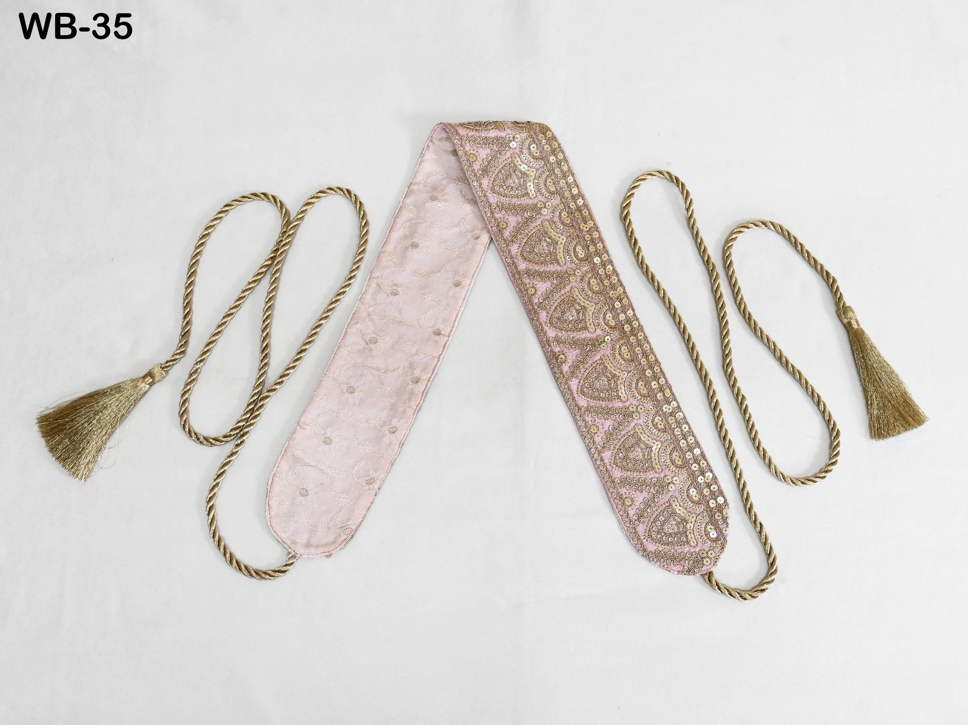 Reversible Embroidery Fabric Belt Gold Obi Wrap Women Sash Belt Adjustable Bohemian Ethnic Customized Summer Wedding Dress Gift Friend Pink