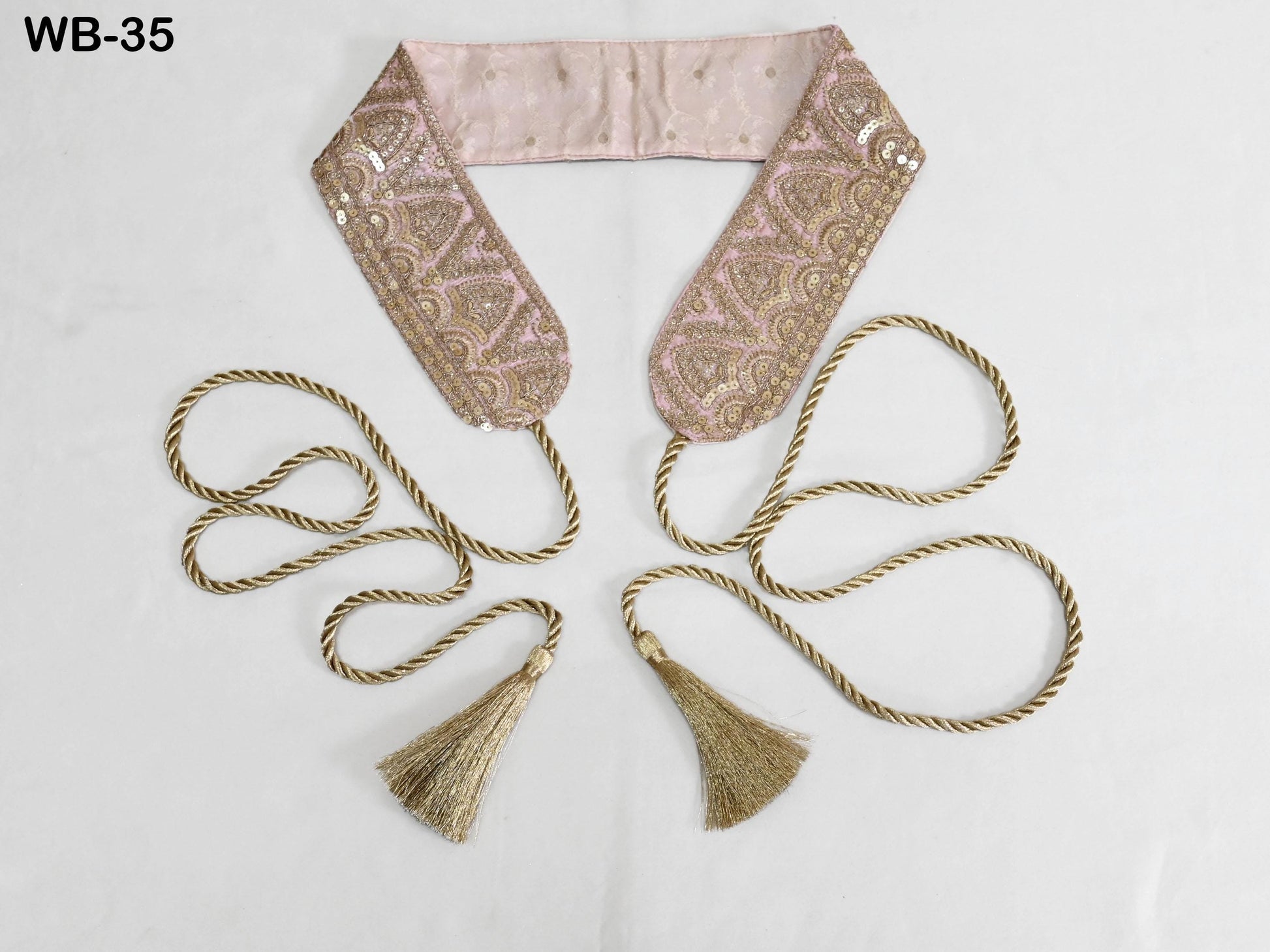 Reversible Embroidery Fabric Belt Gold Obi Wrap Women Sash Belt Adjustable Bohemian Ethnic Customized Summer Wedding Dress Gift Friend Pink