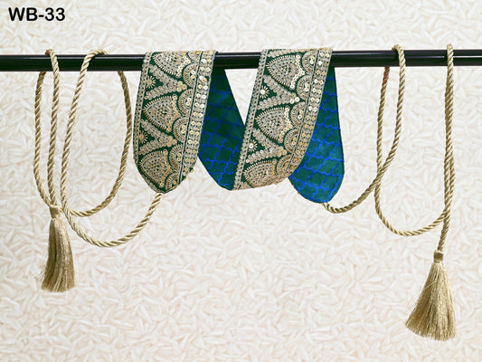 Reversible Embroidery Fabric Belt Gold Obi Wrap Women Sash Belt Adjustable Bohemian Ethnic Customized Summer Wedding Dress Gift Friend Green