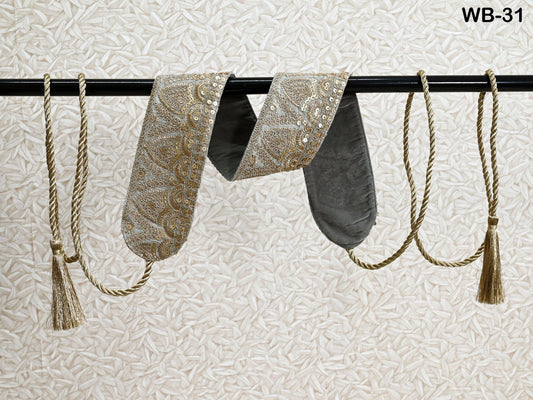 Reversible Embroidery Fabric Belt Gold Obi Wrap Women Sash Belt Adjustable Bohemian Ethnic Customized Summer Wedding Dress Gift Friend Grey