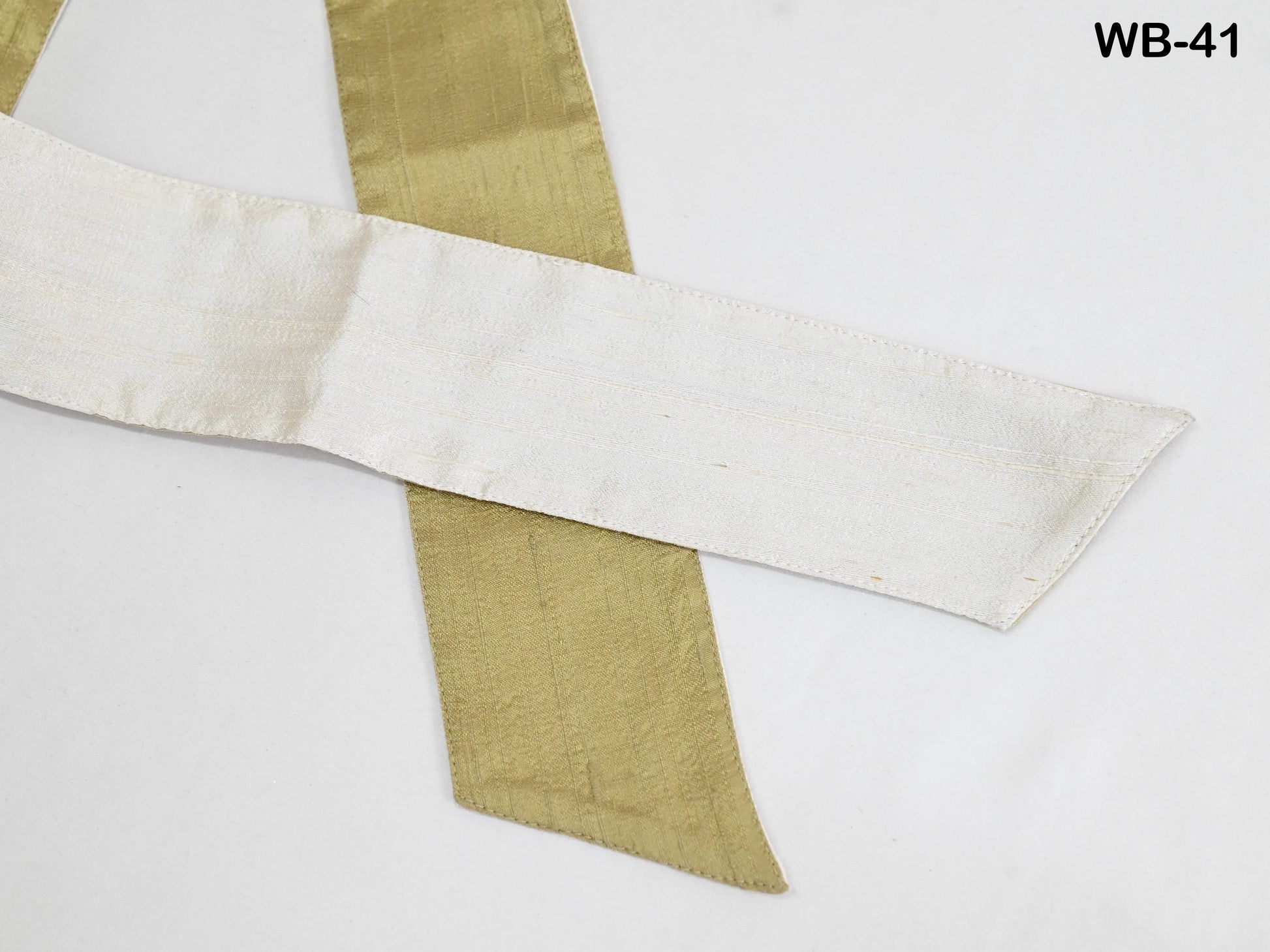 Silk Shantung Reversible Fabric Belt Gold Ivory Obi Wrap Women Sash Belt Adjustable Customized Wedding Dress Gift Mom Daughter Wrap & Tie