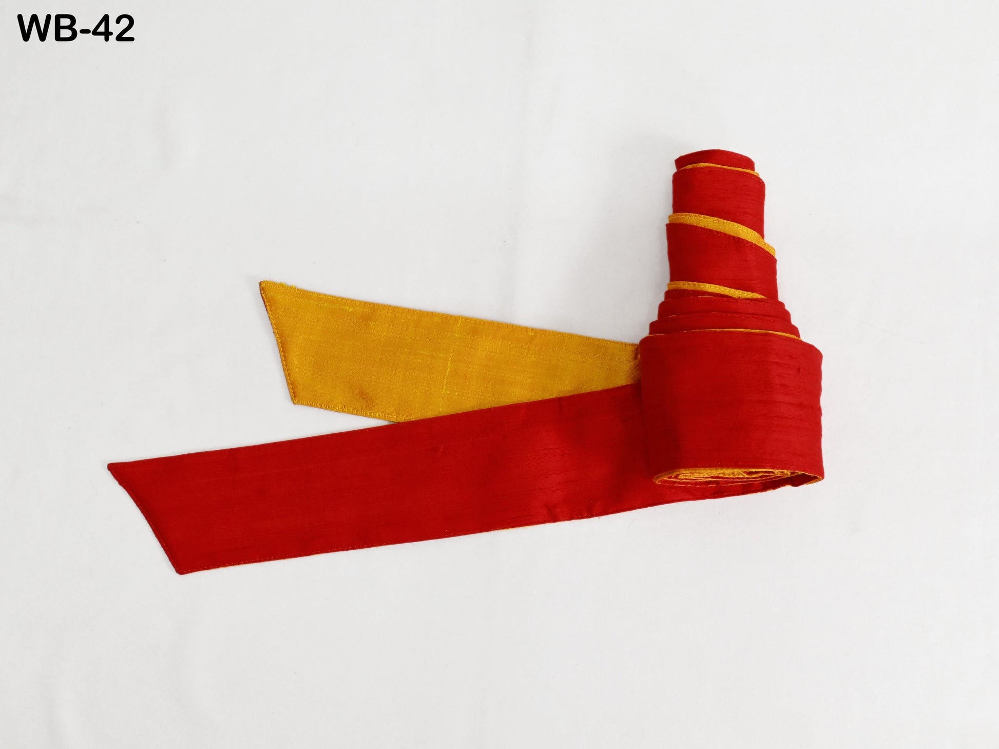 Silk Shantung Reversible Fabric Belt Red Orange Obi Wrap Women Sash Belt Adjustable Customized Wedding Dress Gift Mom Daughter Wrap & Tie