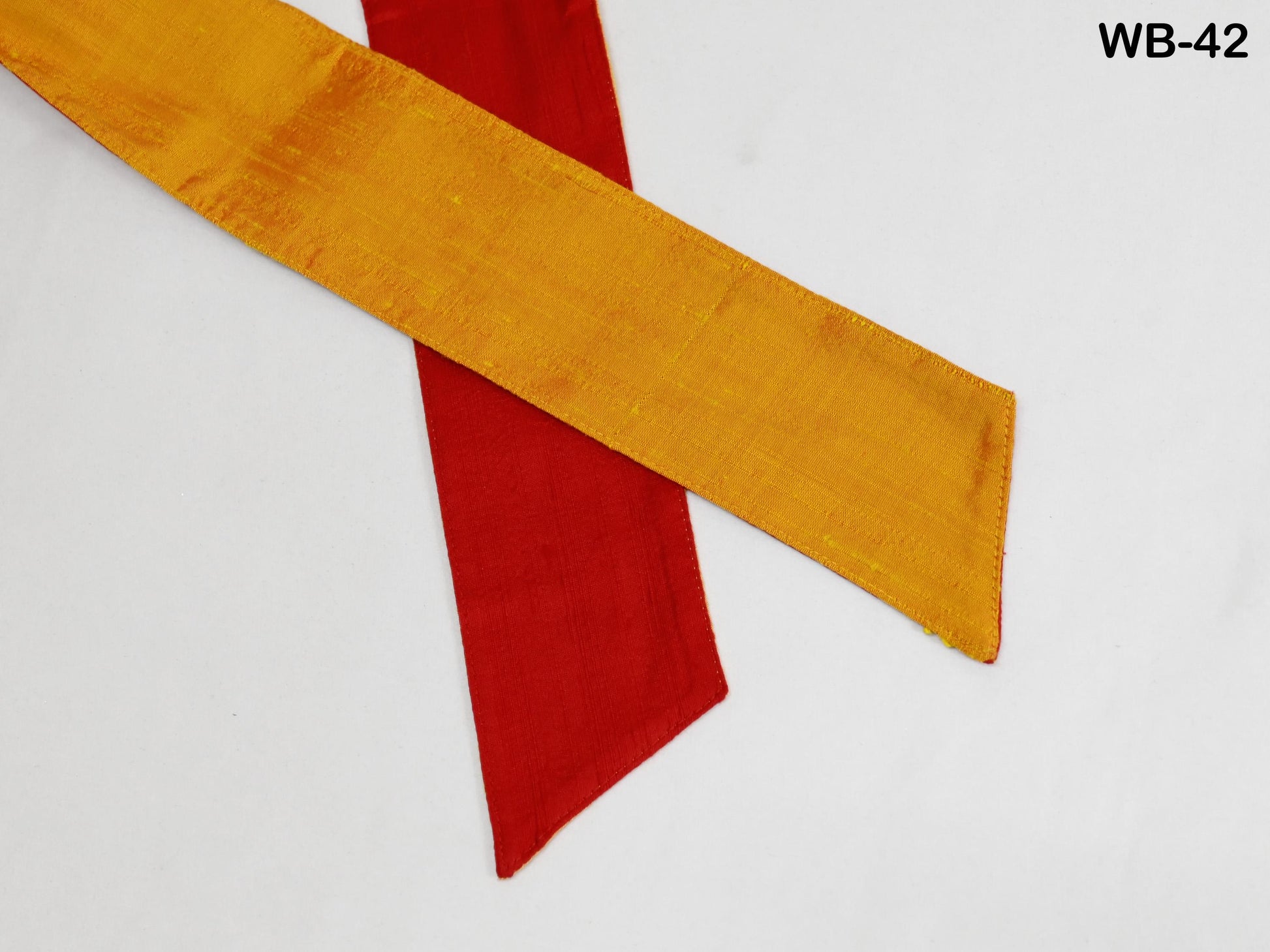 Silk Shantung Reversible Fabric Belt Red Orange Obi Wrap Women Sash Belt Adjustable Customized Wedding Dress Gift Mom Daughter Wrap & Tie