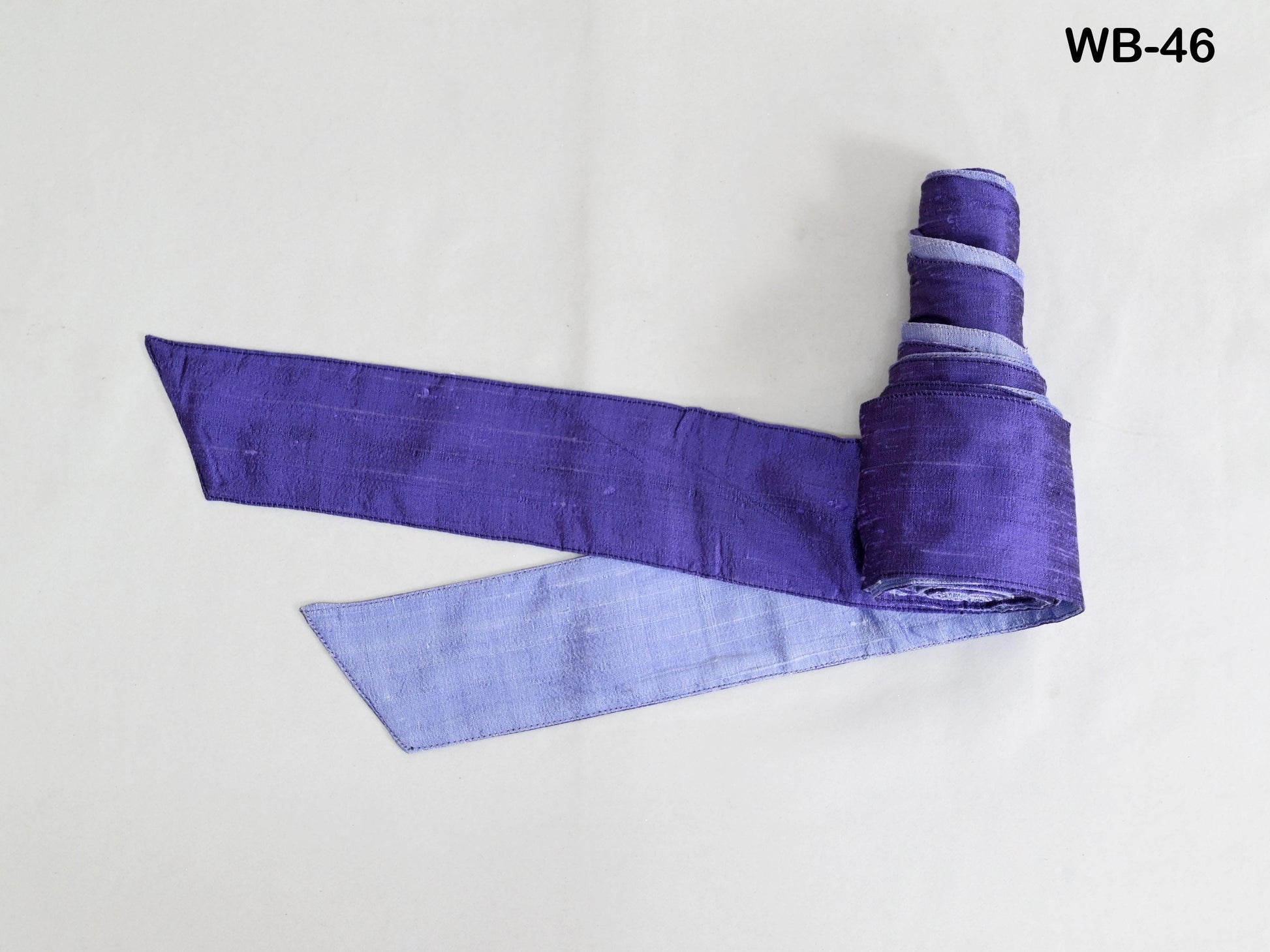 Silk Shantung Reversible Fabric Belt Purple Obi Wrap Women Sash Belt Adjustable Customized Wedding Dress Gift Mom Daughter Wrap & Tie