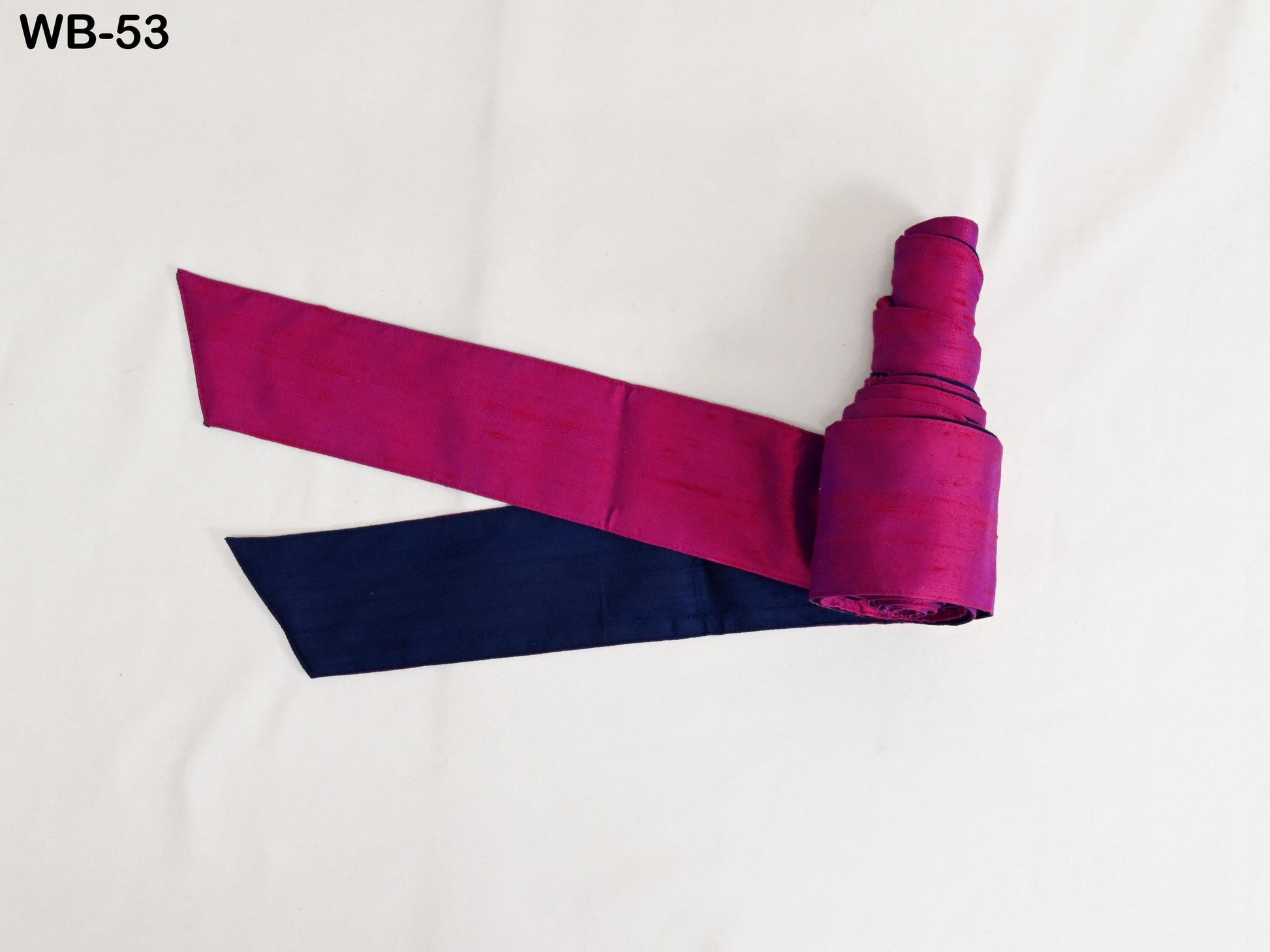 Silk Shantung Reversible Fabric Belt Maroon Blue Obi Wrap Women Sash Belt Adjustable Customized Wedding Dress Gift Mom Daughter Wrap & Tie