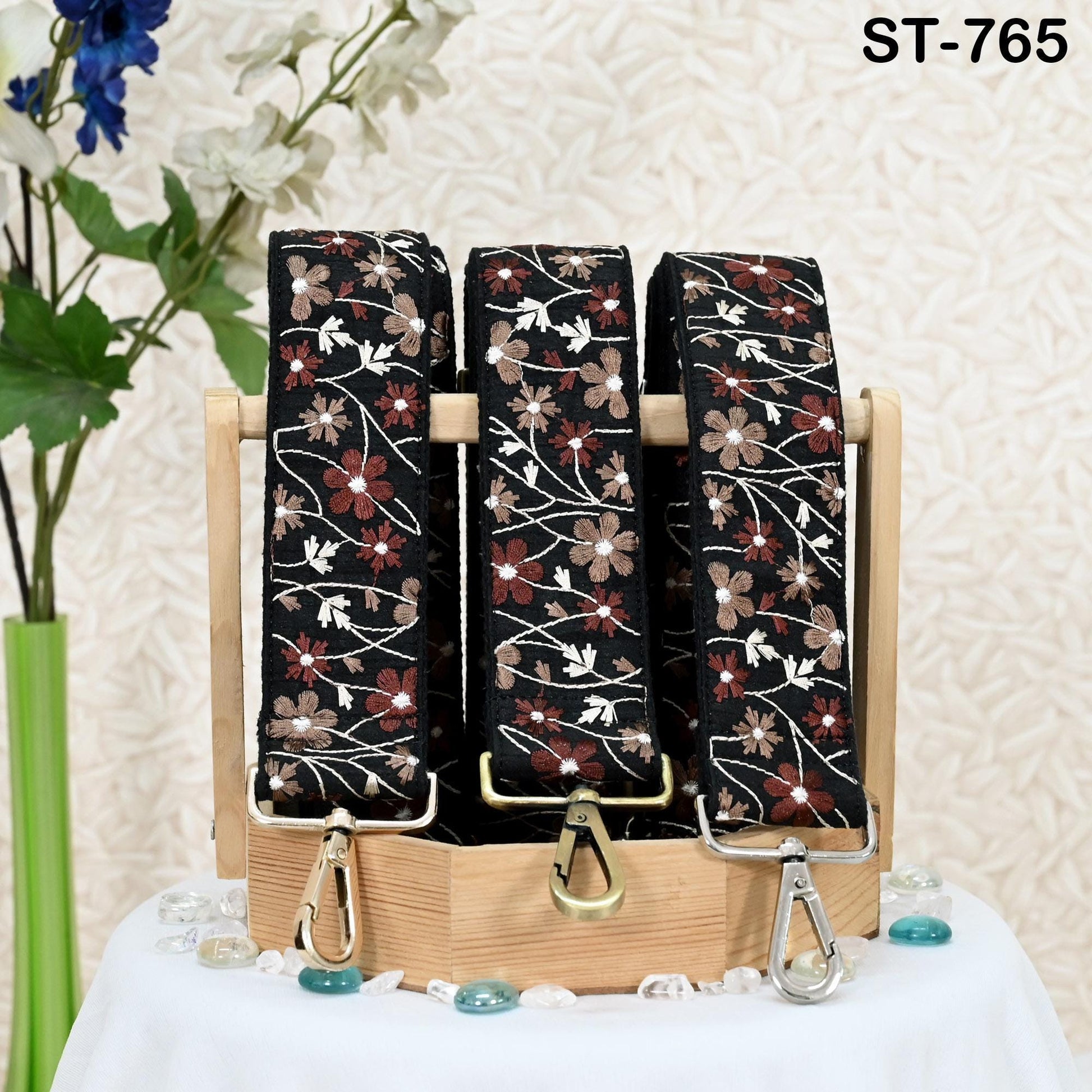 Embroidery Adjustable Camera Strap Crossbody Strap for Purses Embroidered Handbag Boho Bag Strap Replacement Strap Guitar Strap Gift for Mom