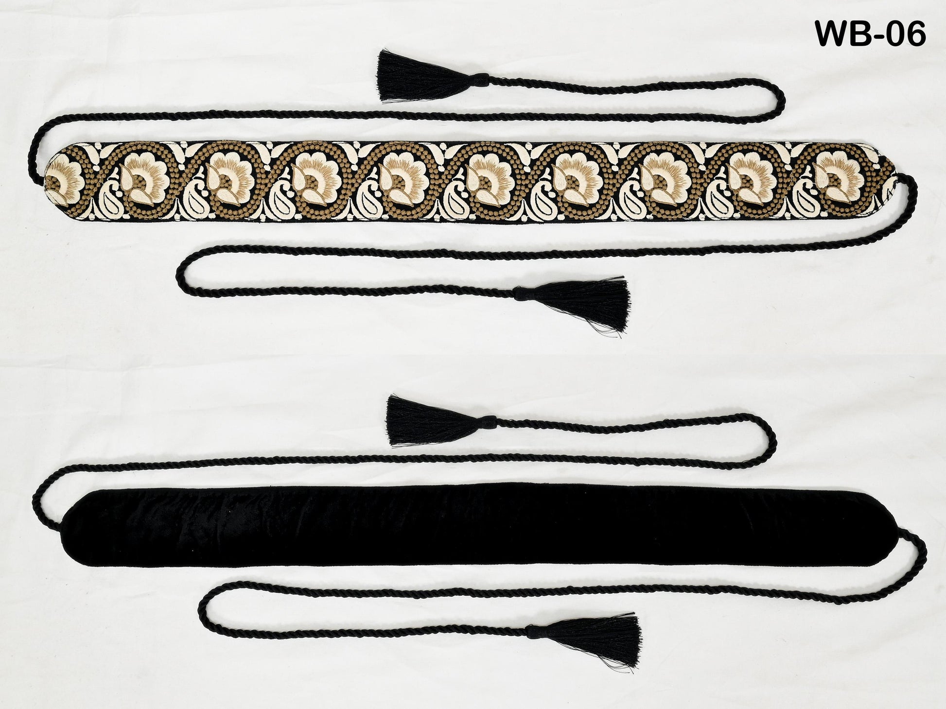 Reversible Embroidered Obi Belt Wrap Women Sash Belt Adjustable Bohemian Ethnic Customized Summer Wedding Dress Gift Sister Black Ivory