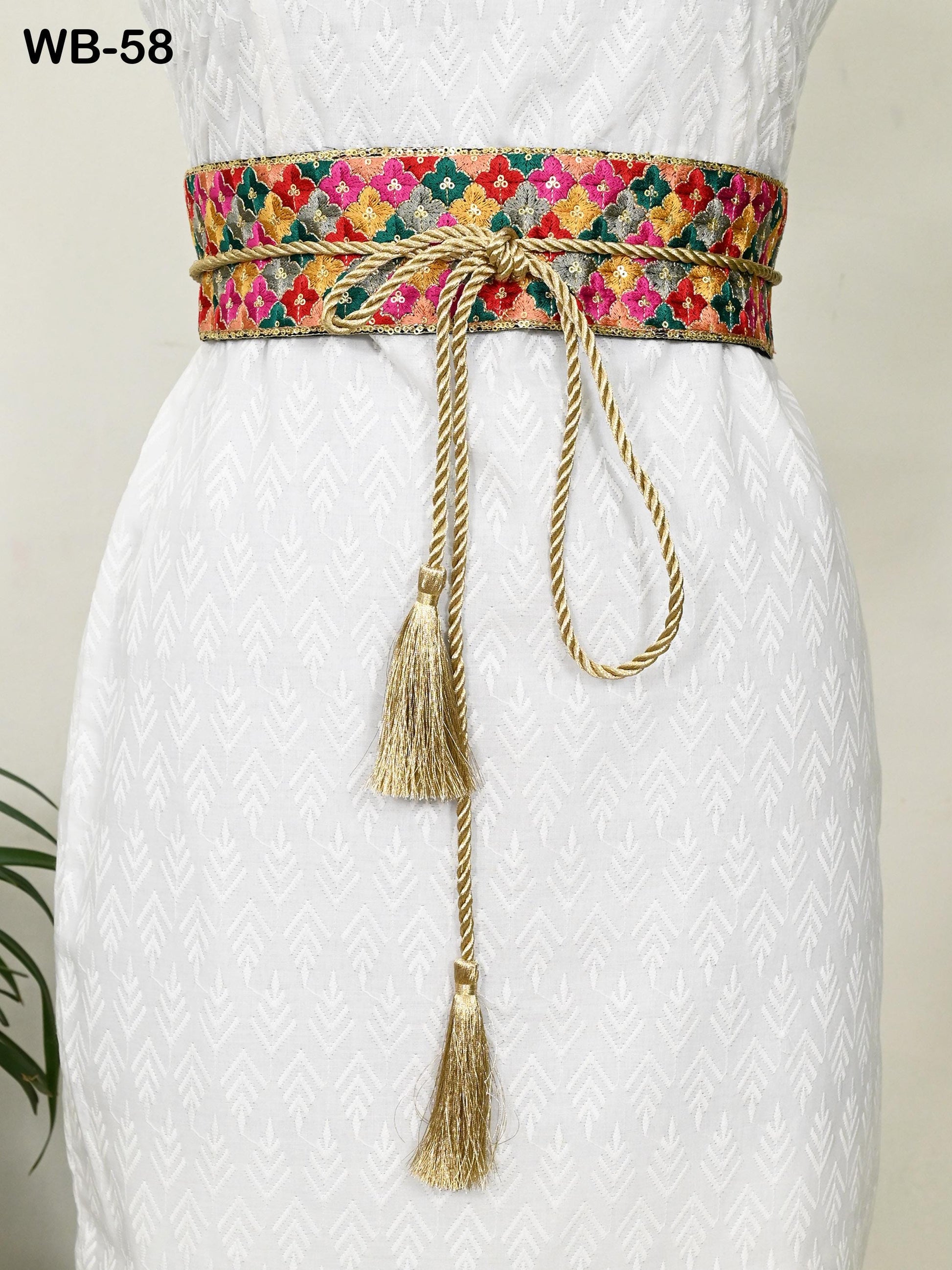 Multicolor Reversible Embroidered Belt Obi Wrap Women Wedding Sash Belt Adjustable Bohemian Ethnic Customized Summer Dresses Christmas Gift