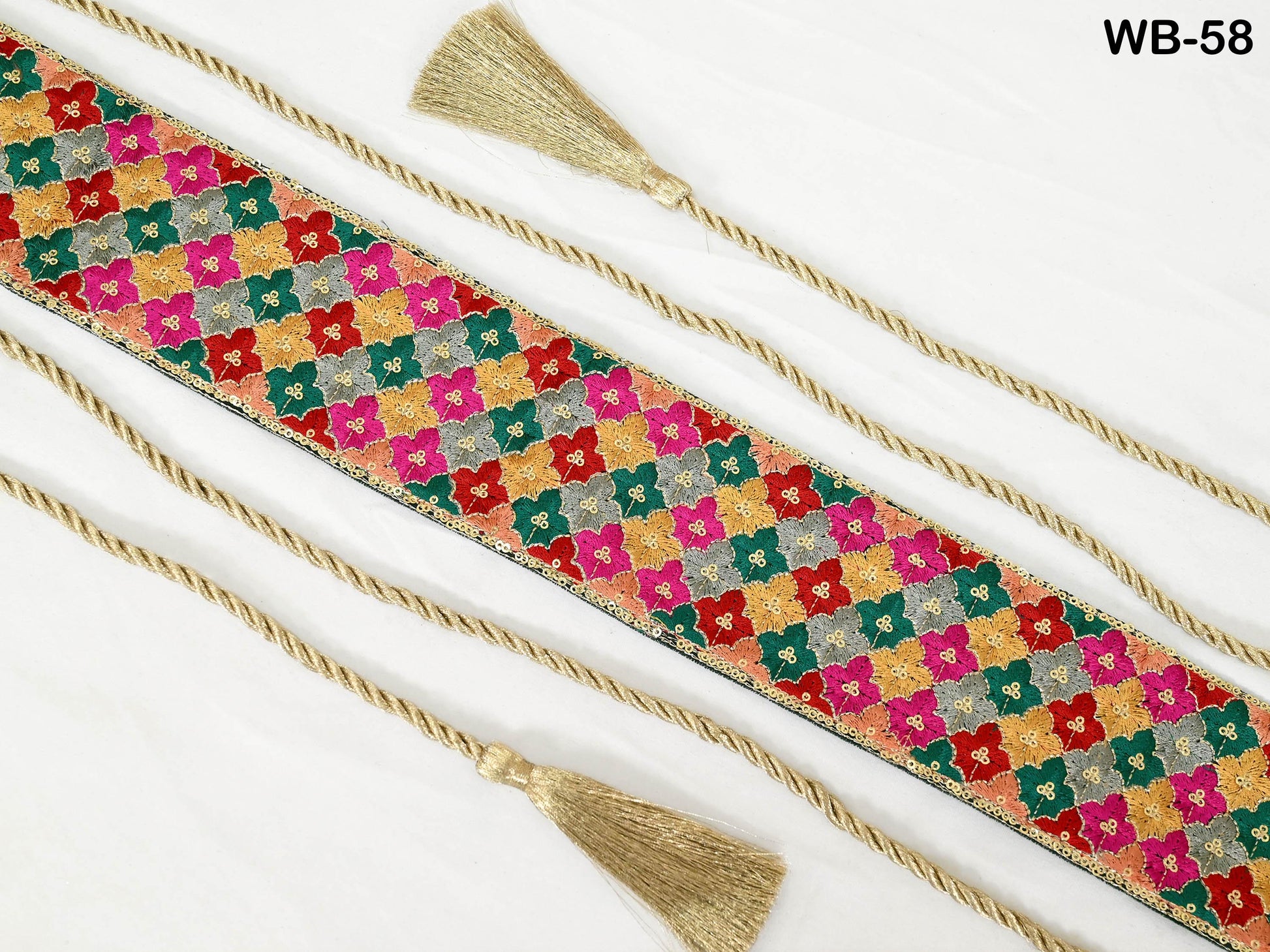 Multicolor Reversible Embroidered Belt Obi Wrap Women Wedding Sash Belt Adjustable Bohemian Ethnic Customized Summer Dresses Christmas Gift