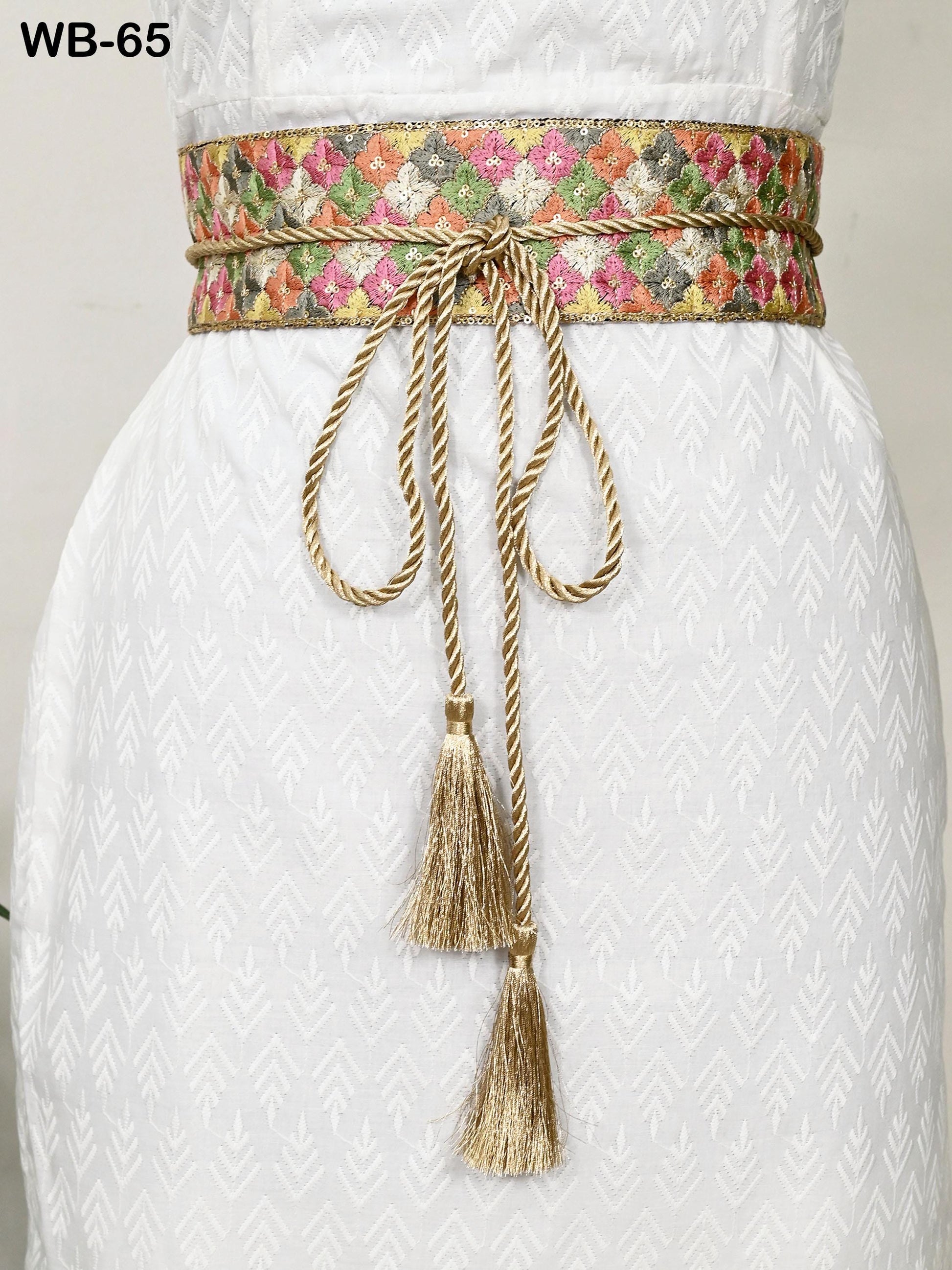 Reversible Embroidered Belt Obi Wrap Women Wedding Sash Belt Adjustable Bohemian Ethnic Customized Summer Dresses Christmas Gift Multicolor