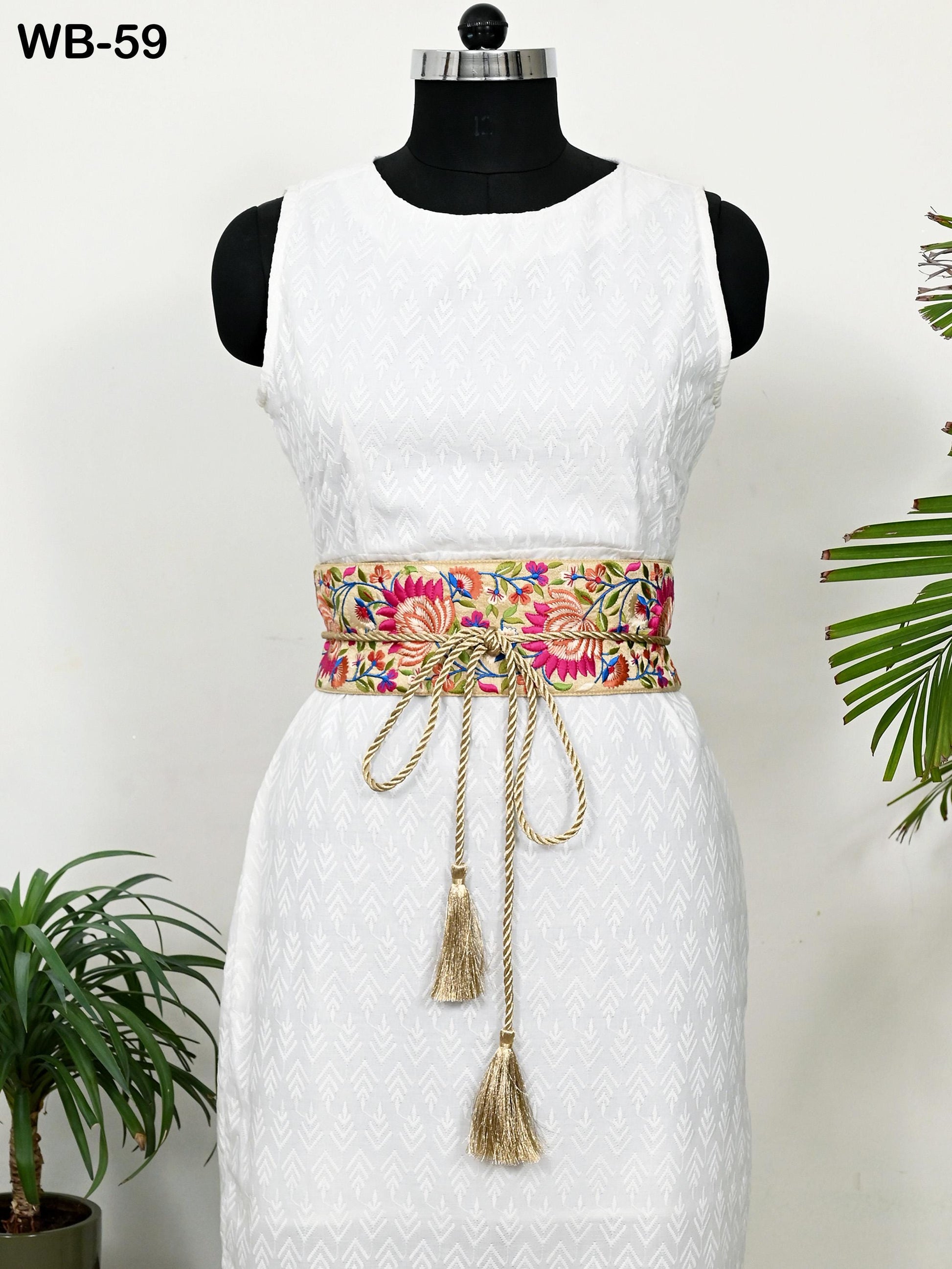 Reversible Embroidered Belt Obi Wrap Sash Belt Women Adjustable Bohemian Ethnic Customized Summer Wedding Dress Christmas Gift Friend