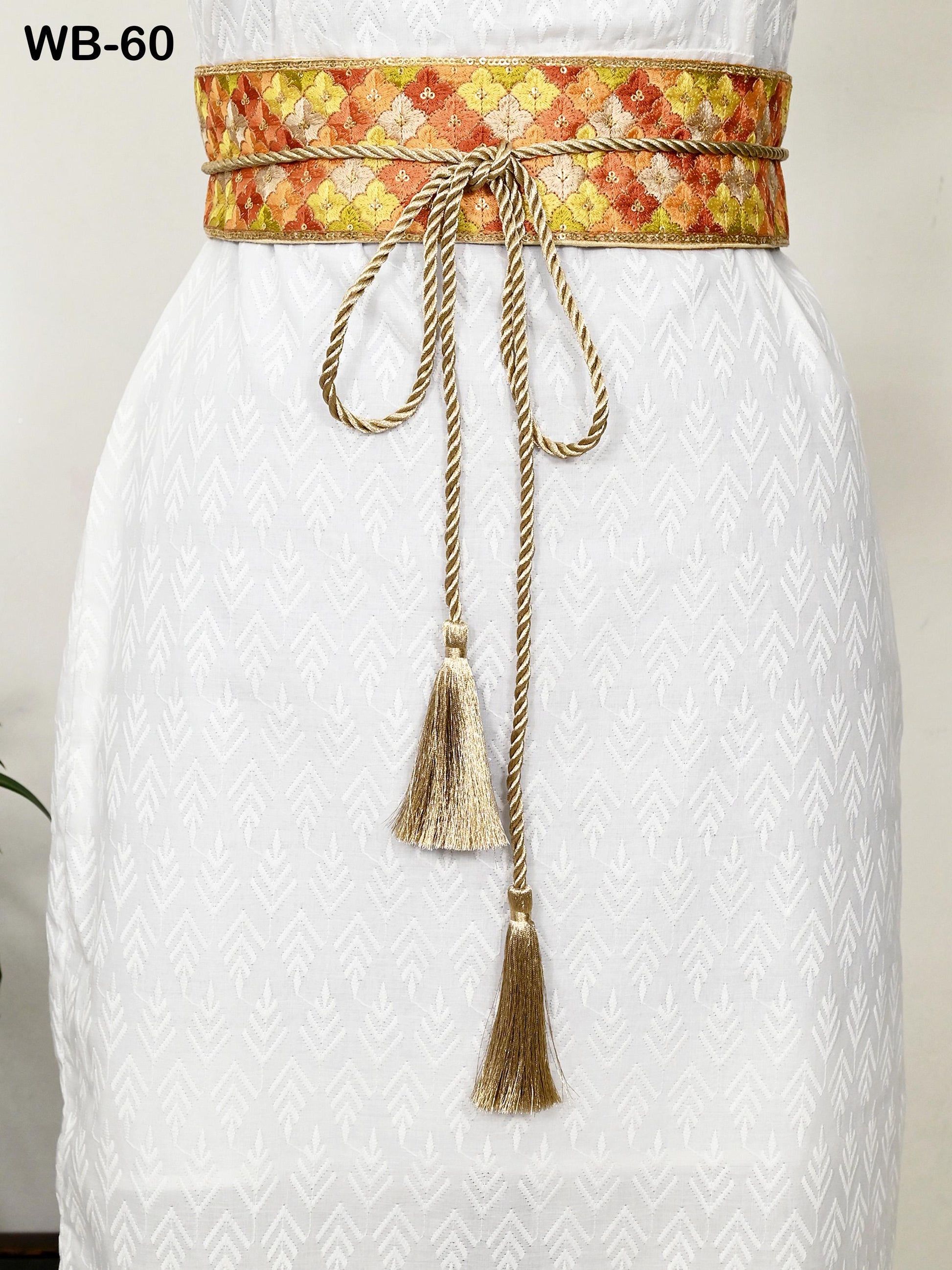 Reversible Embroidered Belt Obi Wrap Women Wedding Sash Belt Adjustable Bohemian Ethnic Customized Summer Dresses Christmas Gift Multicolor