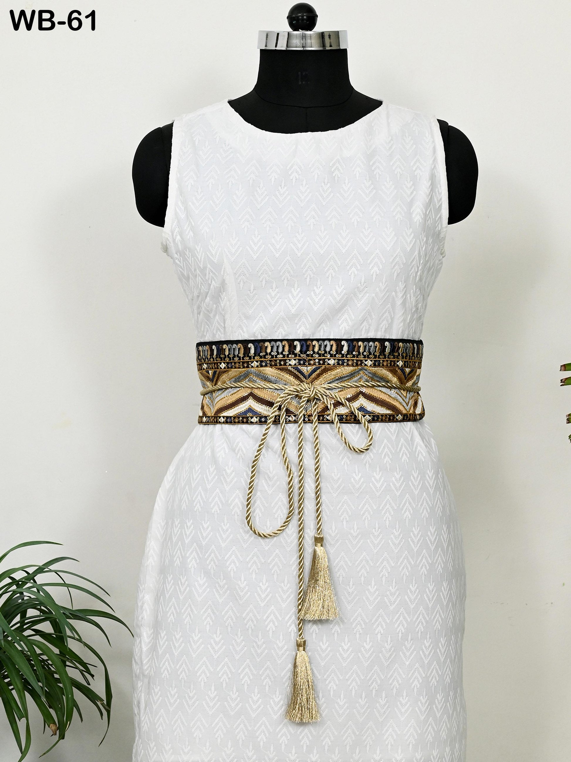 Reversible Embroidered Belt Obi Wrap Sash Belt Women Adjustable Bohemian Ethnic Customized Summer Wedding Dress Christmas Gift Friend Black