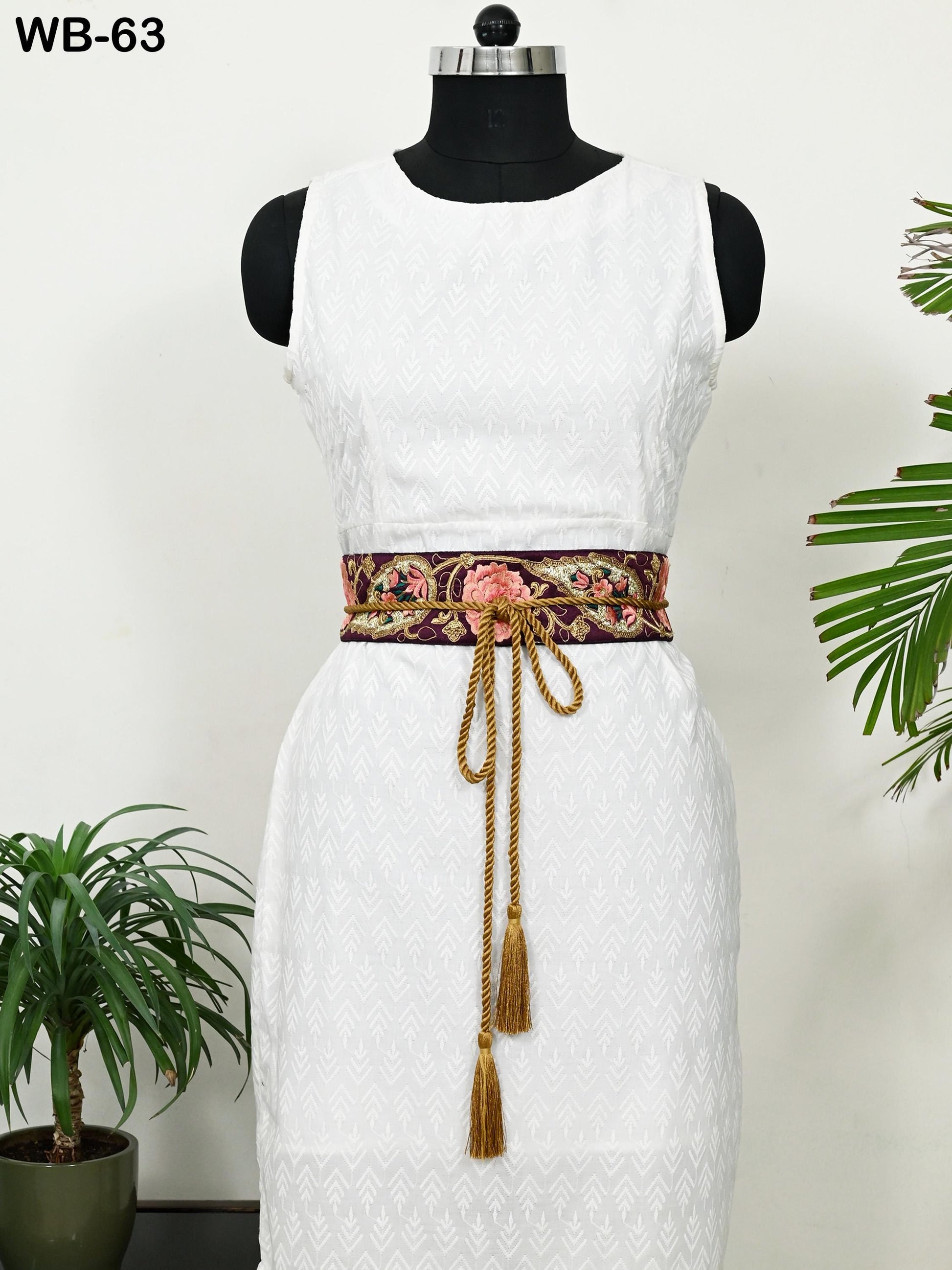 Wine Wedding Dress Sash Belt Bridal Reversible Embroidery Belt Summer Obi Wrap Women Adjustable Bohemian Ethnic Customized Gift Sister