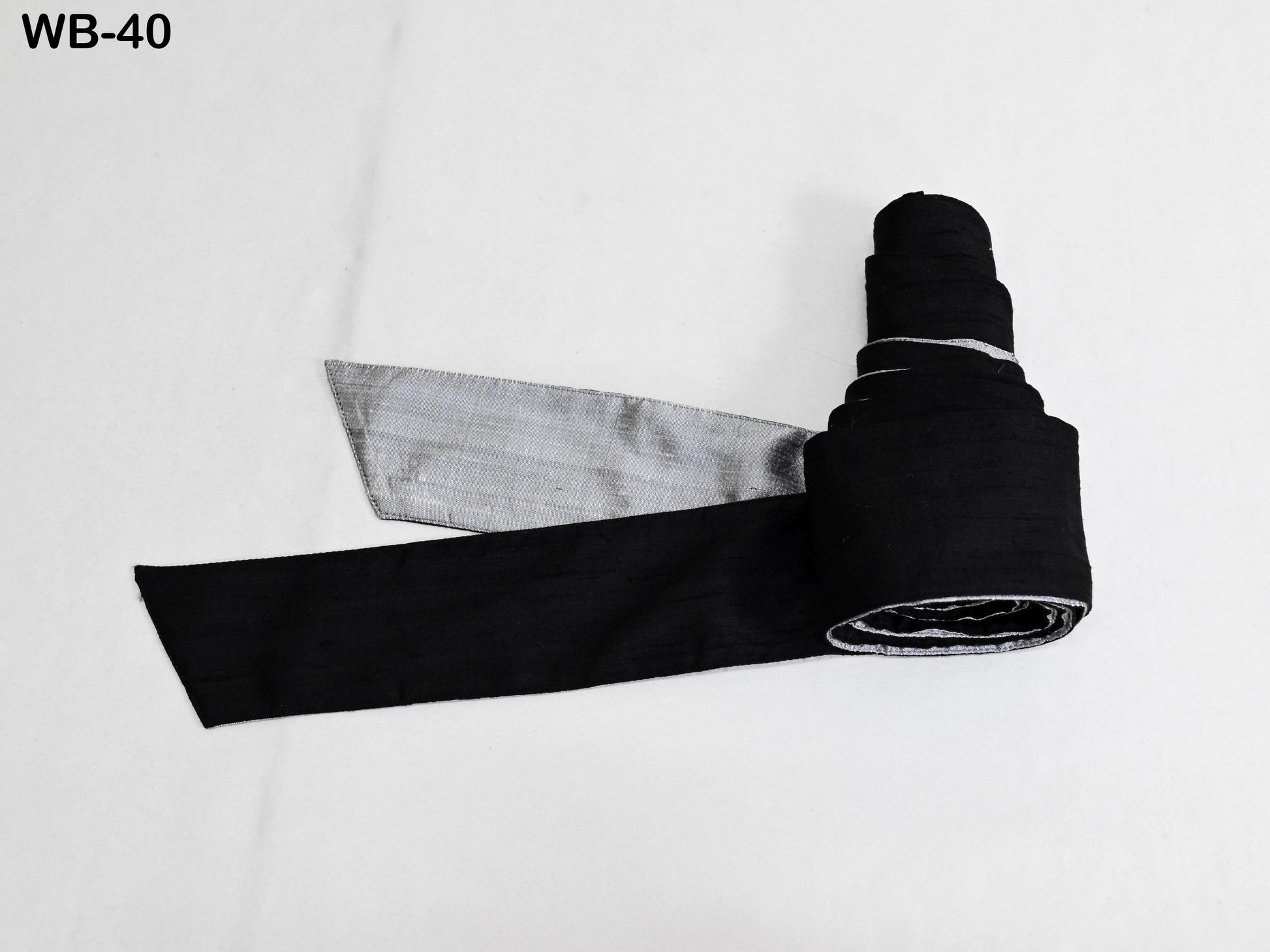 Silk Shantung Reversible Fabric Belt Grey Black Obi Wrap Women Sash Belt Adjustable Customized Wedding Dress Gift Mom Daughter Wrap & Tie