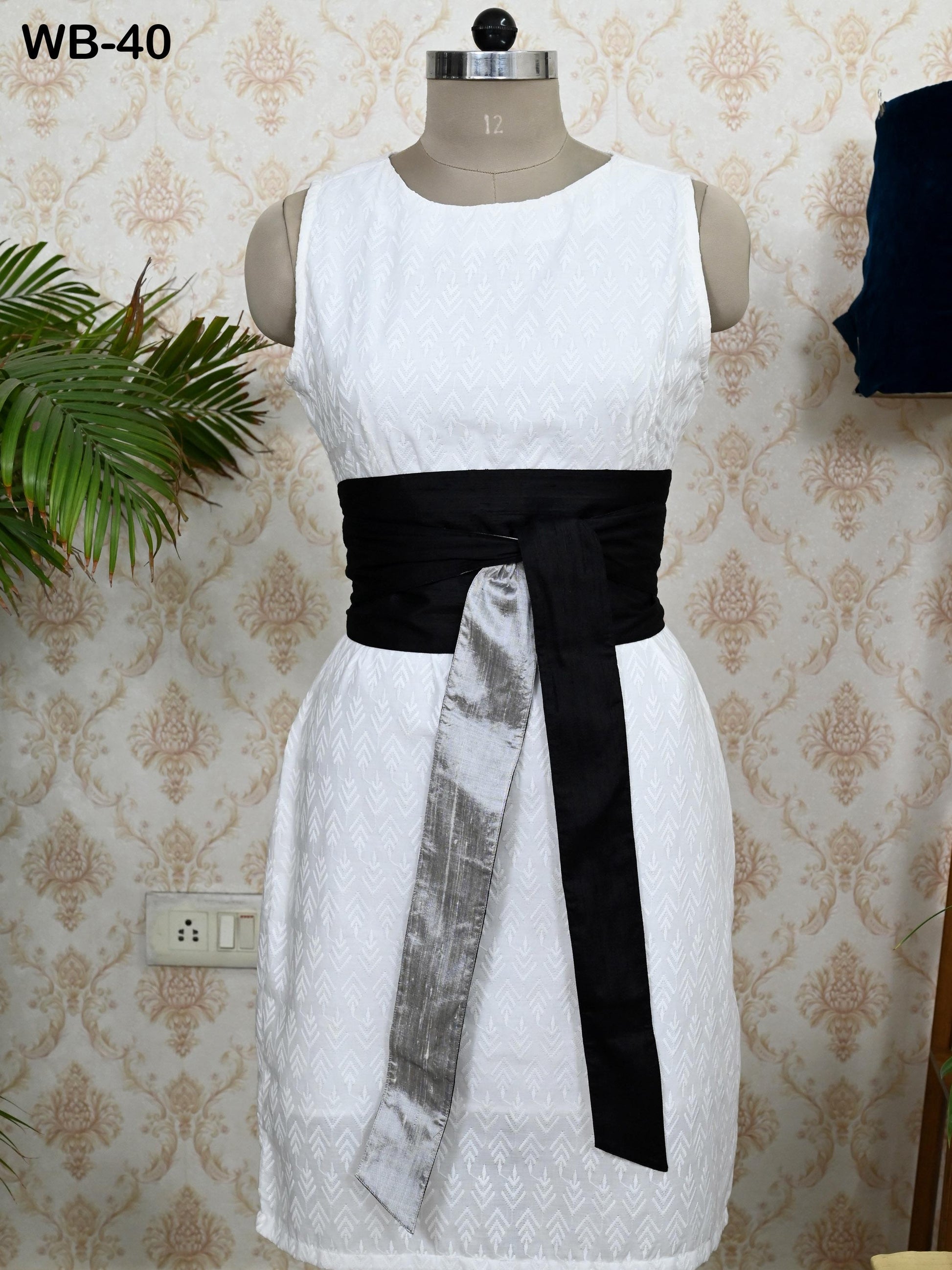 Silk Shantung Reversible Fabric Belt Grey Black Obi Wrap Women Sash Belt Adjustable Customized Wedding Dress Gift Mom Daughter Wrap & Tie