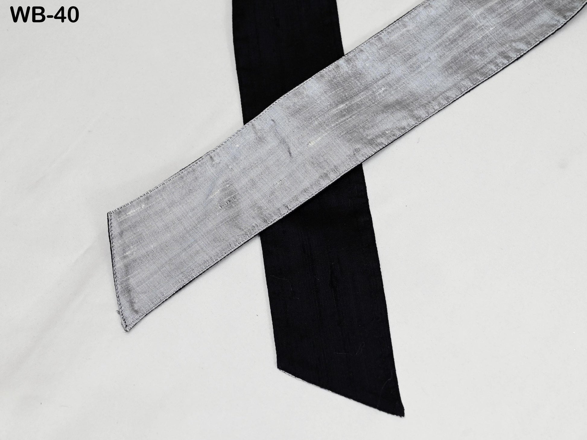 Silk Shantung Reversible Fabric Belt Grey Black Obi Wrap Women Sash Belt Adjustable Customized Wedding Dress Gift Mom Daughter Wrap & Tie