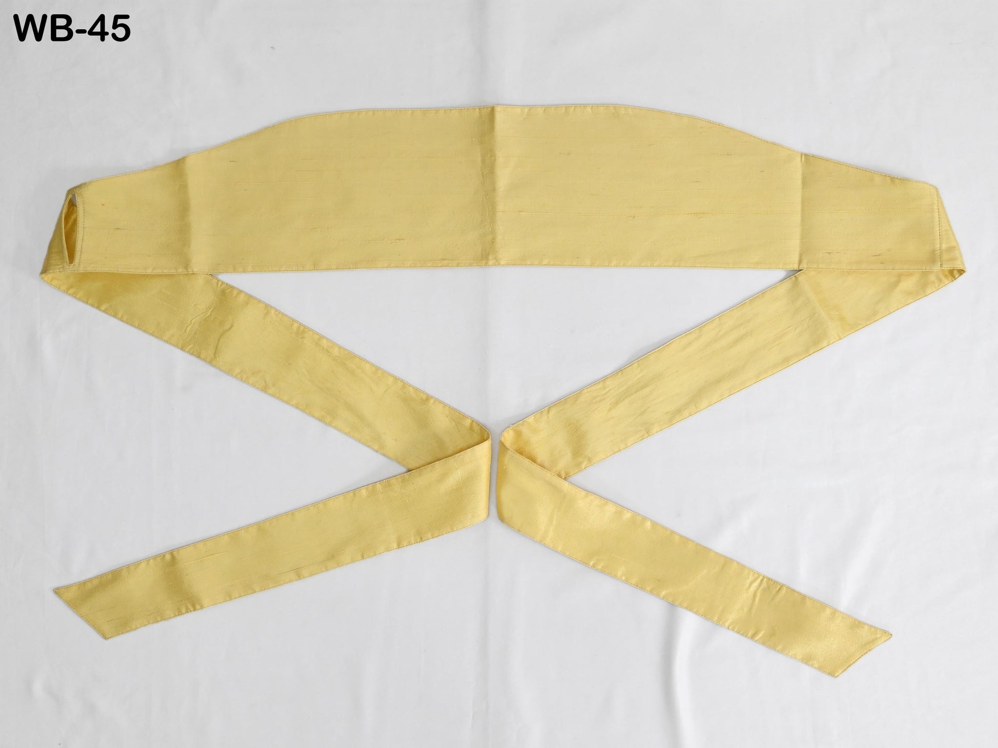 Silk Shantung Fabric Belt Gold Obi Wrap Women Sash Belt Adjustable Customized Wedding Dress Gift Sister Wrap & Tie Dupioni Silk Pale Yellow