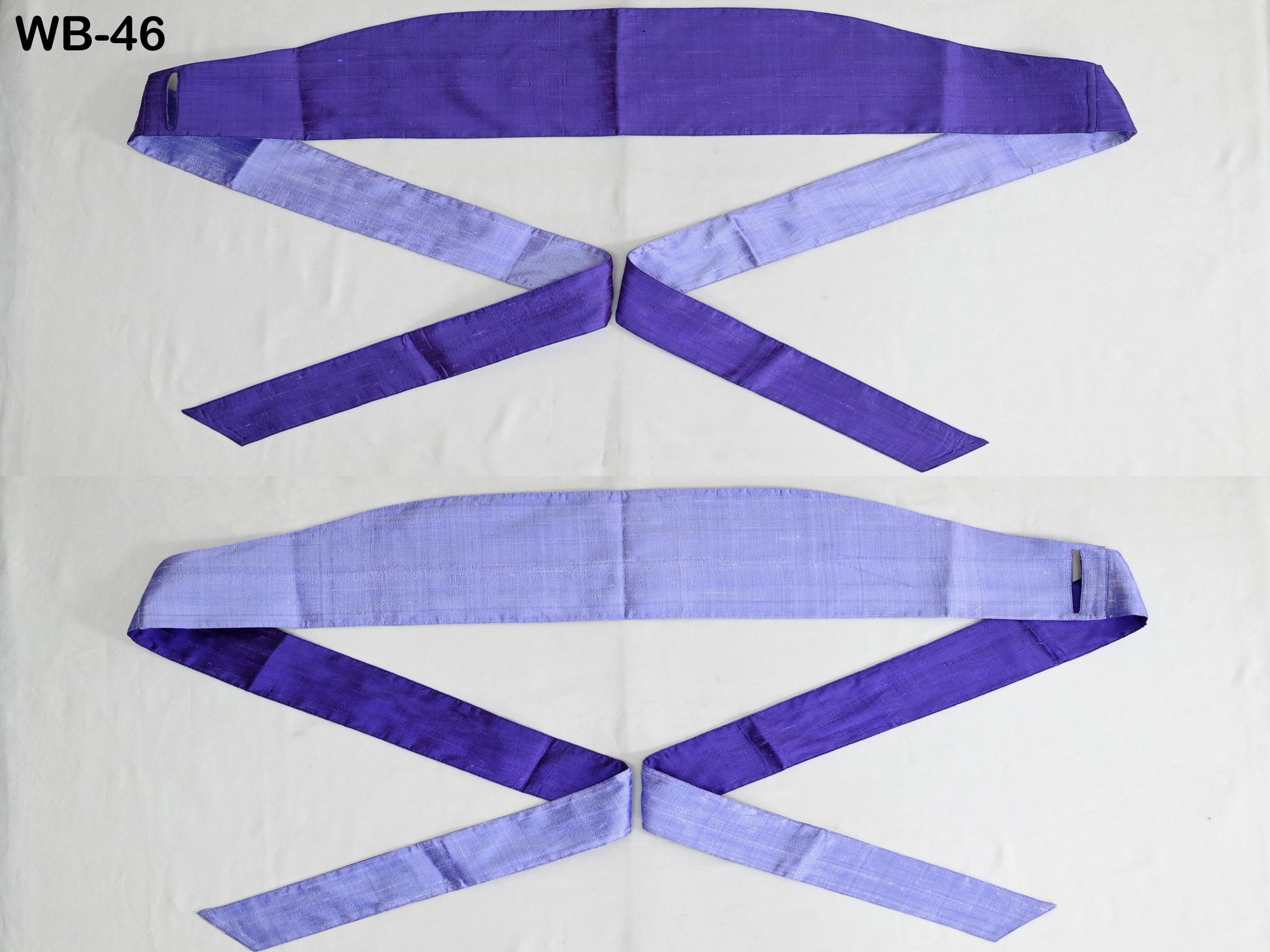 Silk Shantung Reversible Fabric Belt Purple Obi Wrap Women Sash Belt Adjustable Customized Wedding Dress Gift Mom Daughter Wrap & Tie