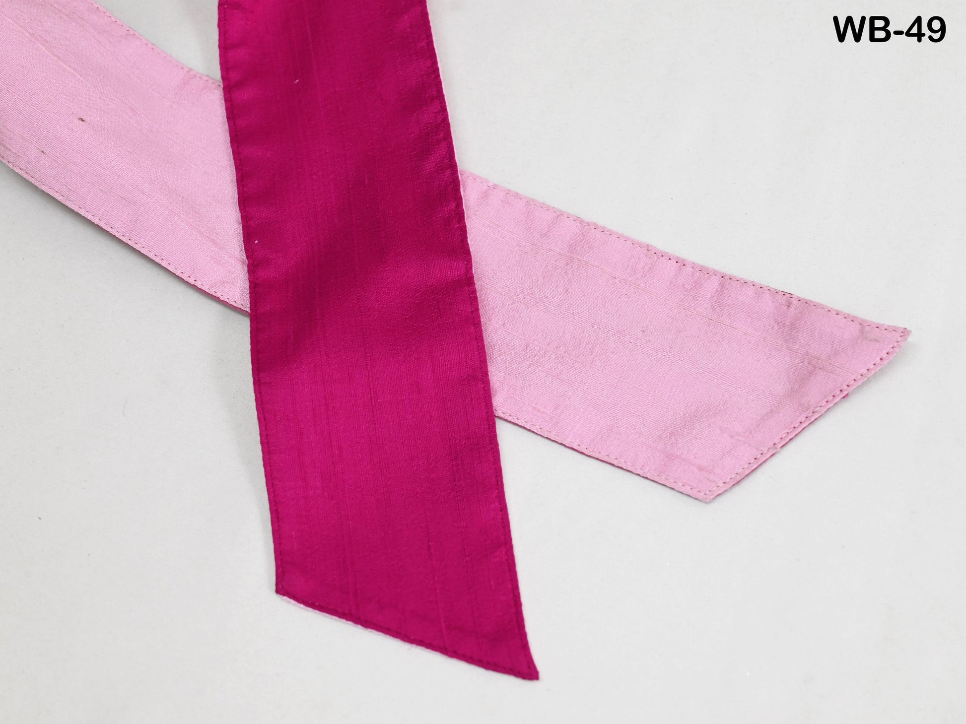 Silk Shantung Reversible Fabric Belt Pink Obi Wrap Women Sash Belt Adjustable Customized Wedding Dress Gift Mom Daughter Wrap & Tie