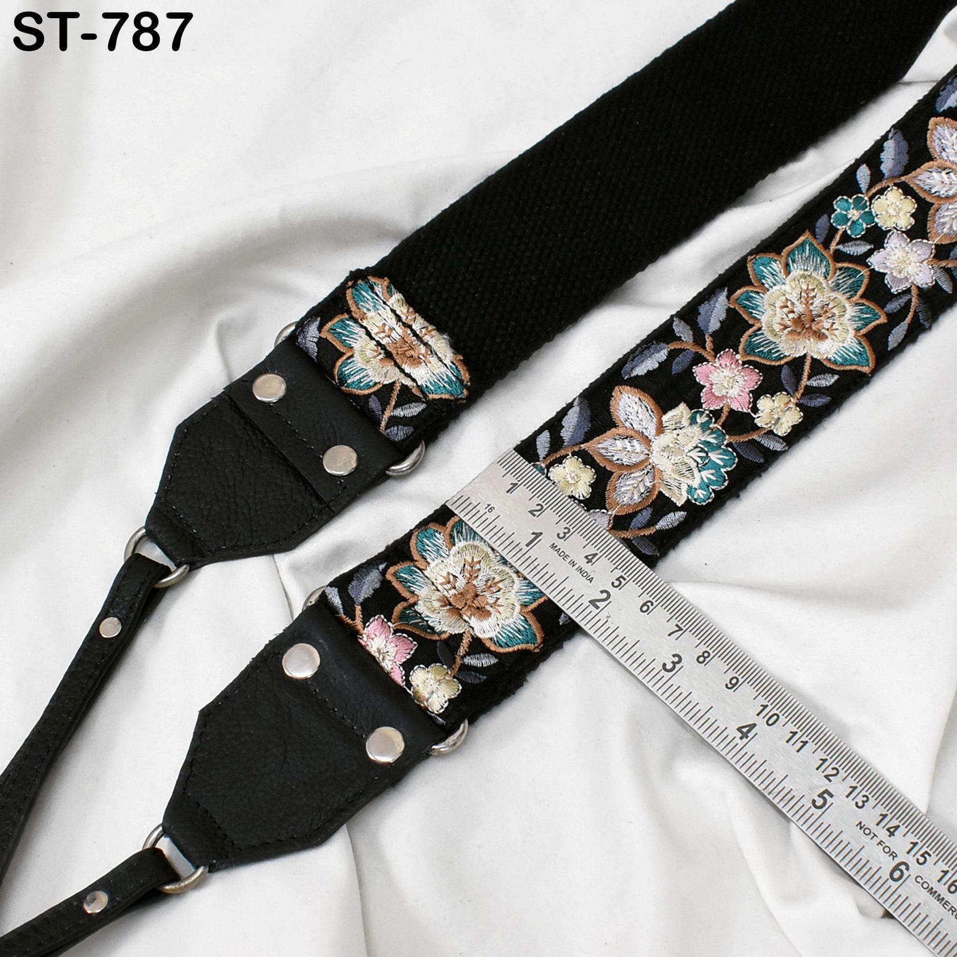Leather Camera Strap Photographer Gift Adjustable Camera Neck Strap Embroidery Sling DSLR Camera Accessories Black Gift Boyfriend, Father