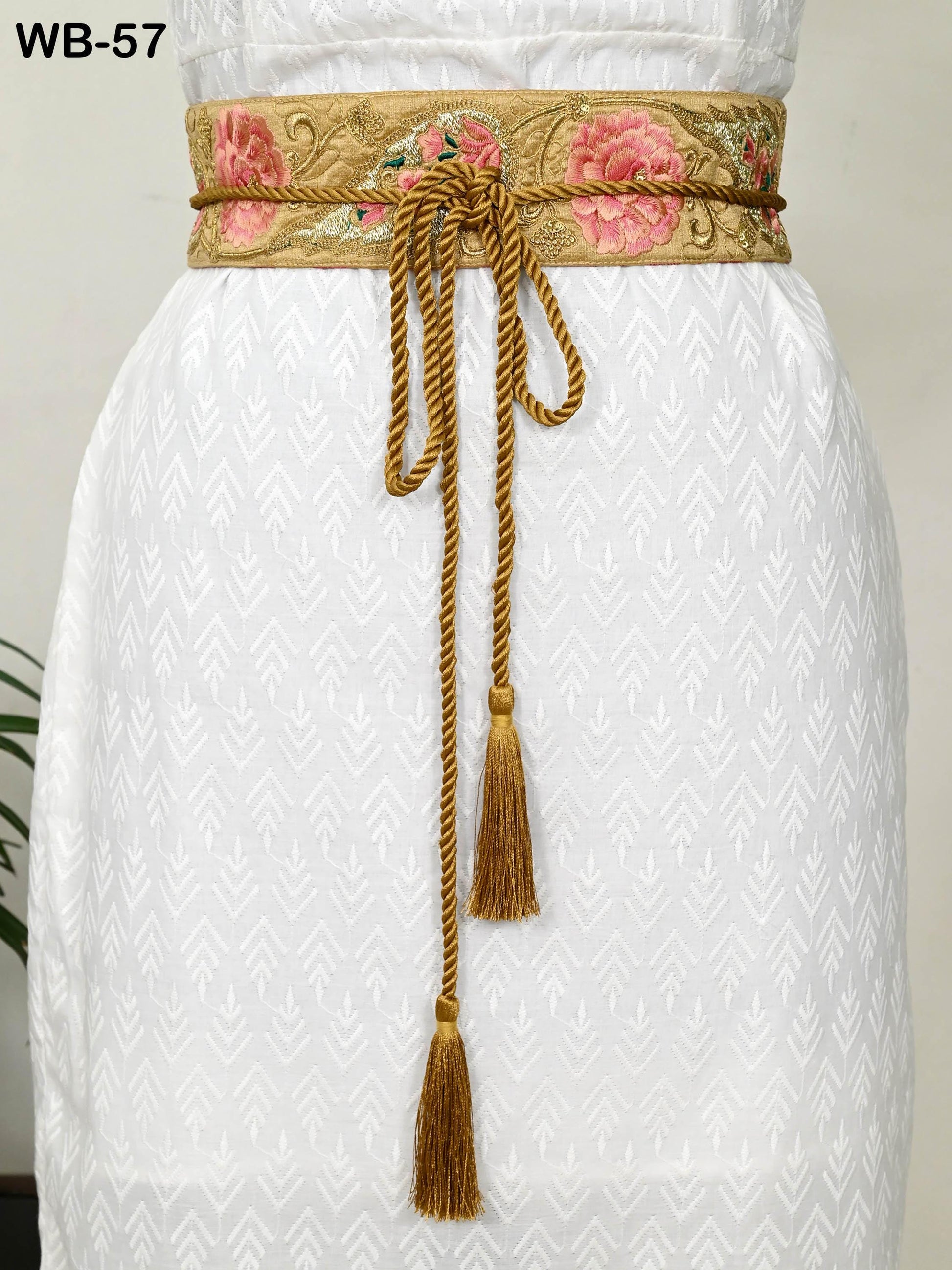Tan Brown Wedding Dress Sash Belt Bridal Reversible Embroidery Belt Summer Obi Wrap Women Adjustable Bohemian Ethnic Customized Gift Mother