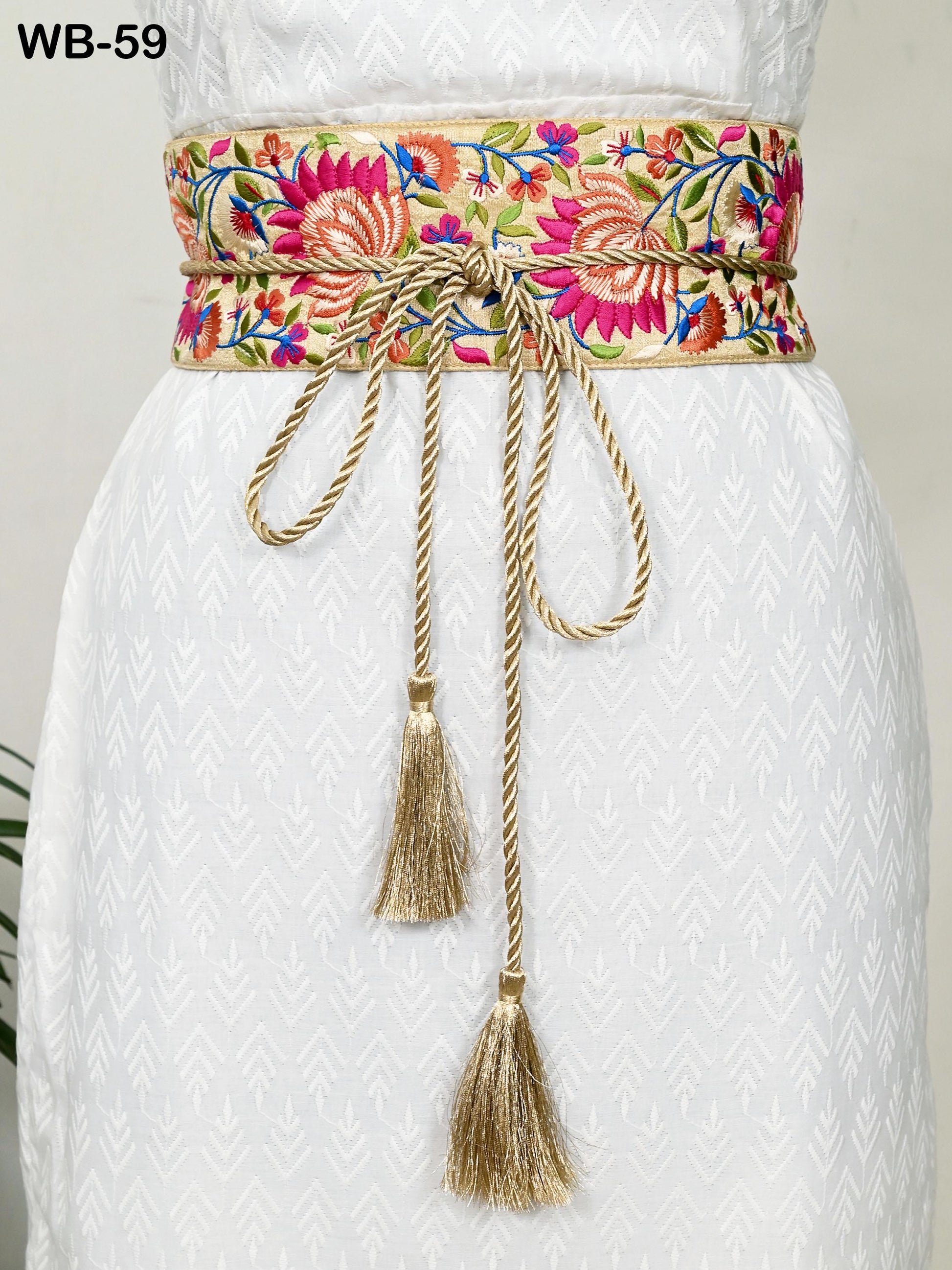 Reversible Embroidered Belt Obi Wrap Sash Belt Women Adjustable Bohemian Ethnic Customized Summer Wedding Dress Christmas Gift Friend