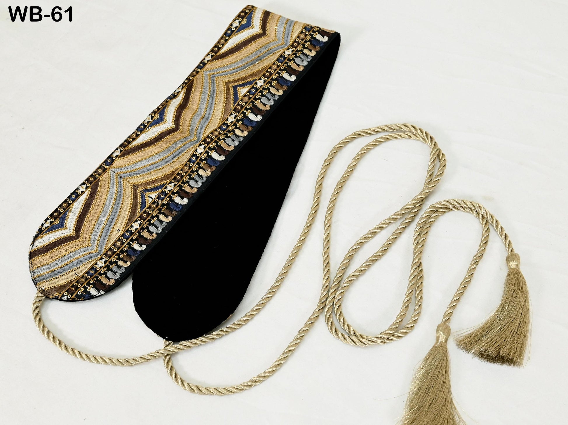 Reversible Embroidered Belt Obi Wrap Sash Belt Women Adjustable Bohemian Ethnic Customized Summer Wedding Dress Christmas Gift Friend Black