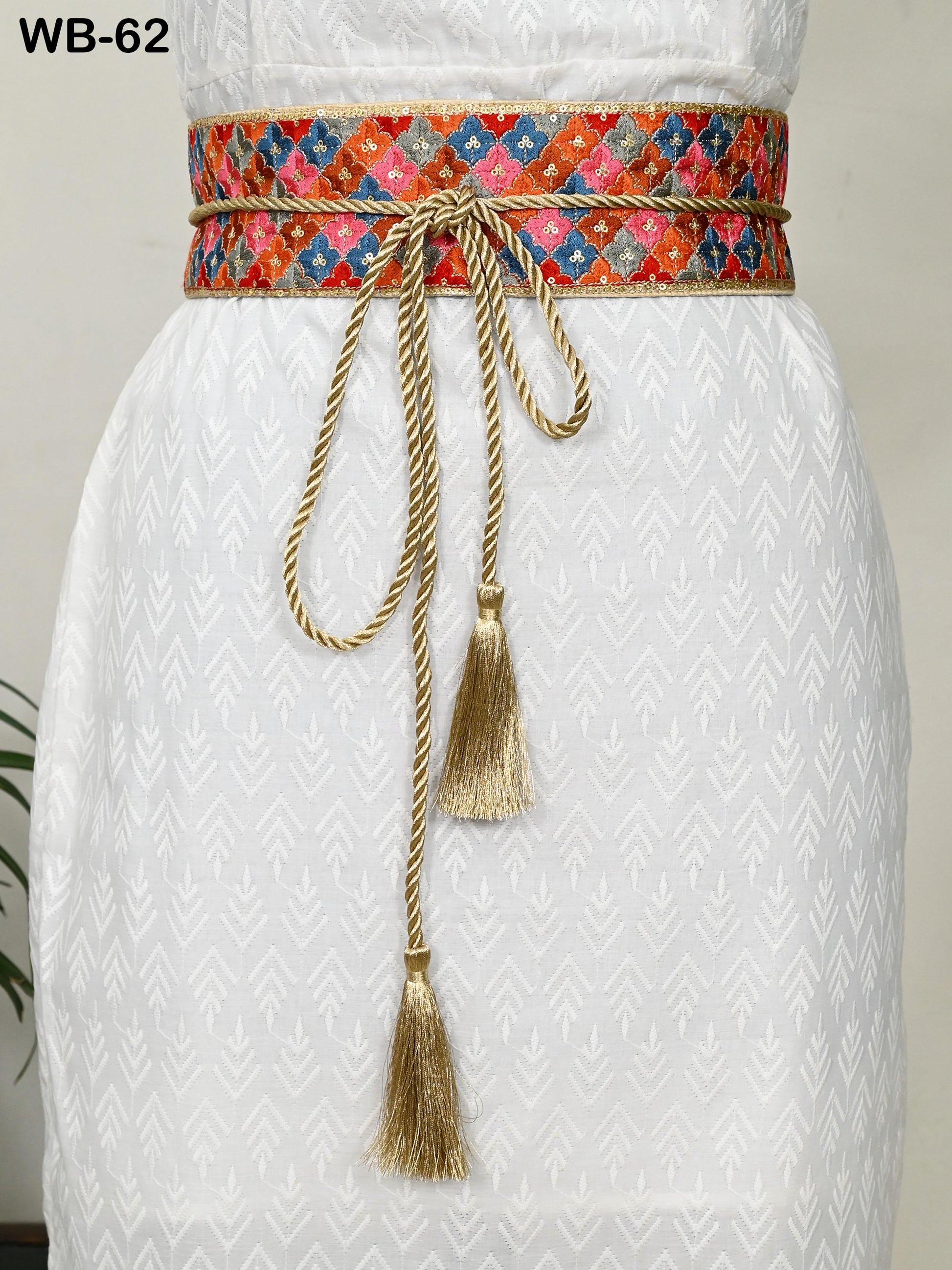 Reversible Embroidered Belt Brocade Obi Wrap Women Wedding Sash Belt Adjustable Bohemian Ethnic Customized Summer Dresses Anniversary Gift