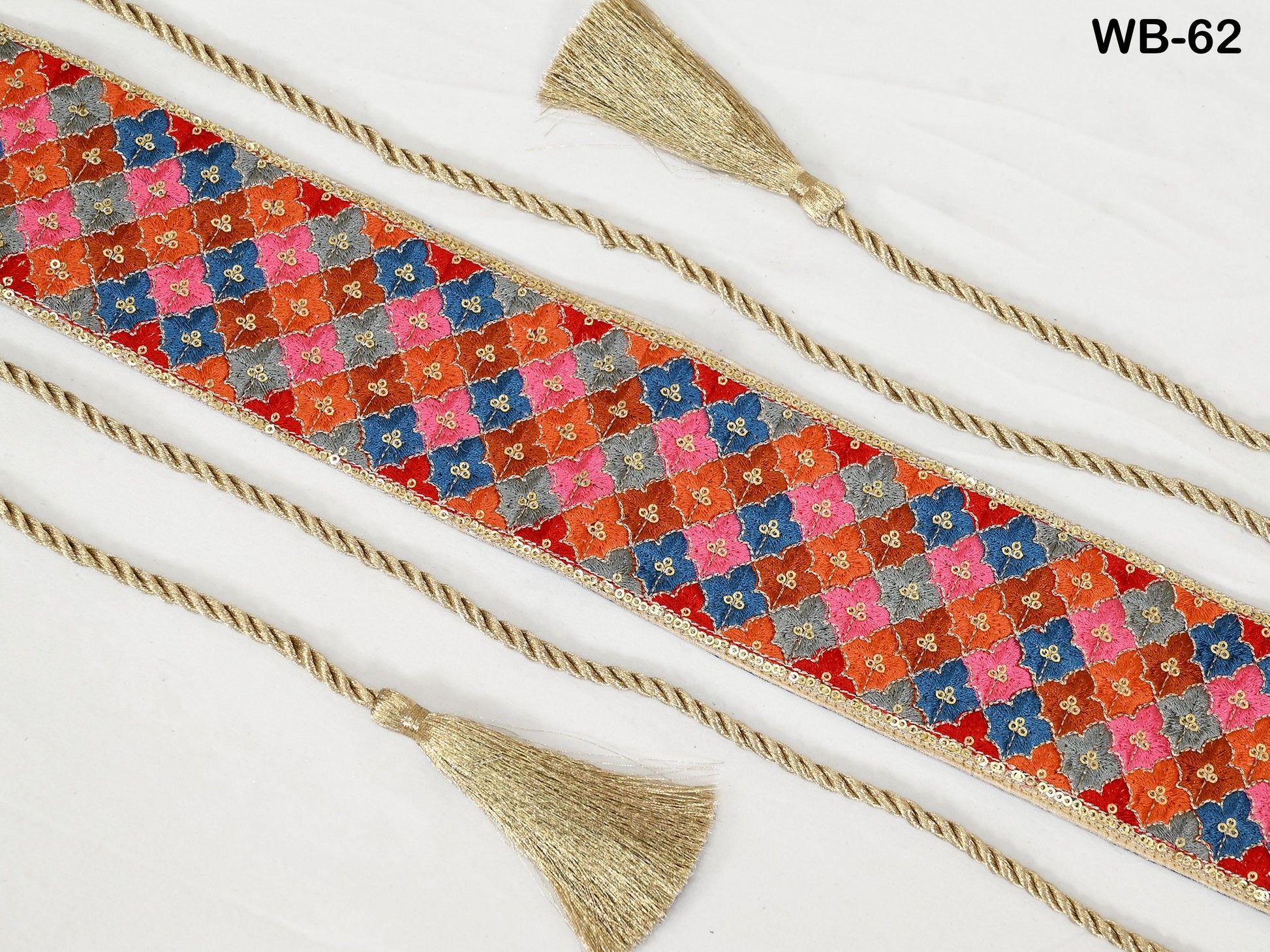 Reversible Embroidered Belt Brocade Obi Wrap Women Wedding Sash Belt Adjustable Bohemian Ethnic Customized Summer Dresses Anniversary Gift