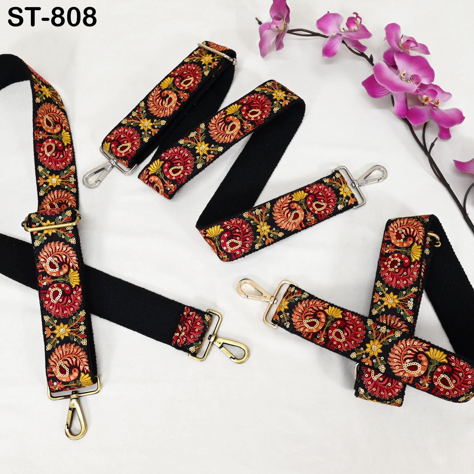 Embroidered Purse Strap Crossbody Strap for Purses Handbag Boho Bag Strap Embroidery Replacement Strap Boho Guitar Strap Gift for Father