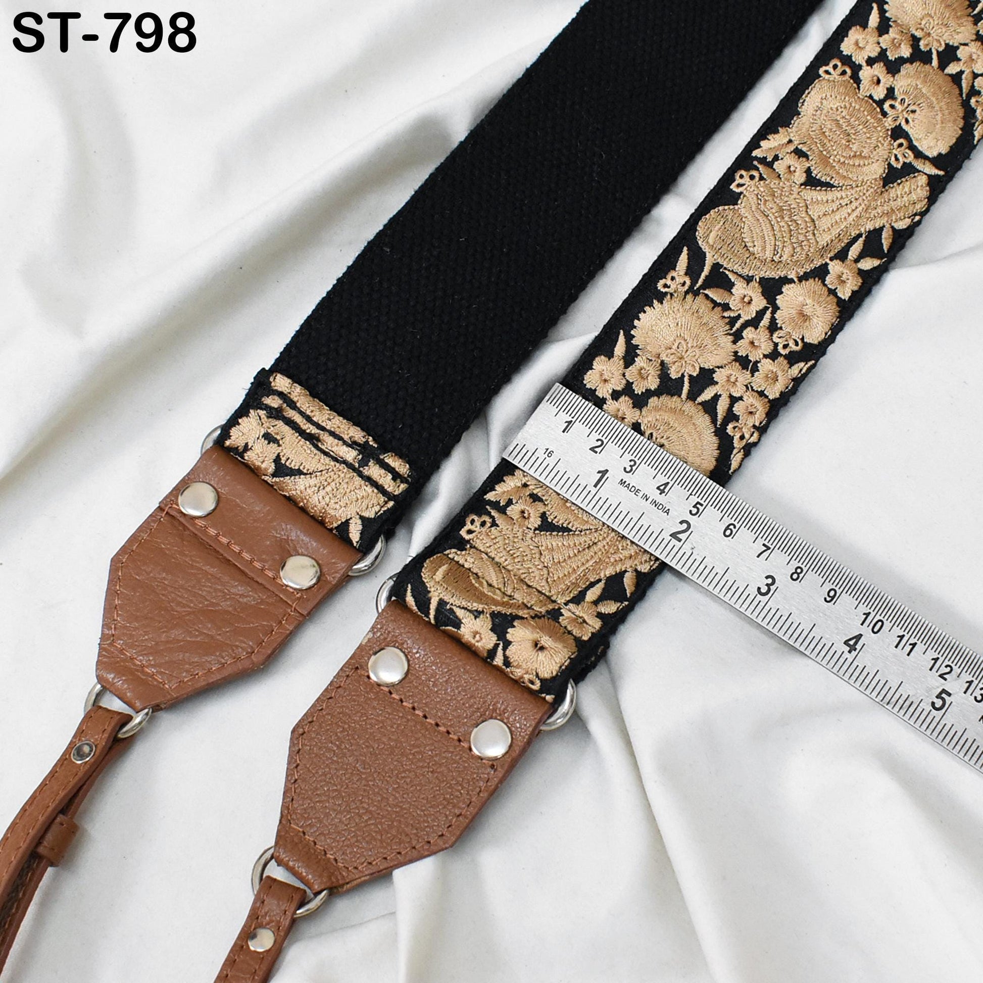 Brown Leather Camera Strap Replacement Adjustable Embroidery Shoulder or Neck strap DSLR Camera Accessories Gift for Daughter Photographers