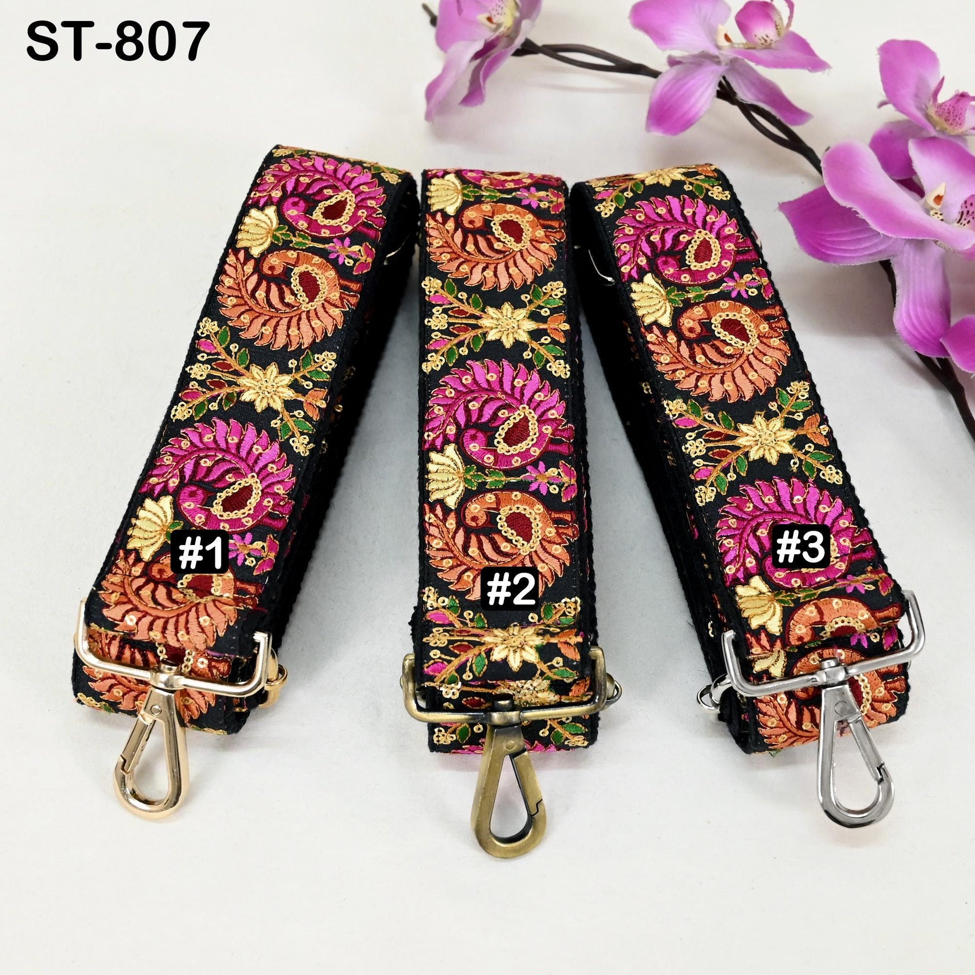 Embroidered Purse Strap Crossbody Strap for Purses Handbag Boho Bag Strap Embroidery Replacement Strap Boho Guitar Strap Gift for Friend