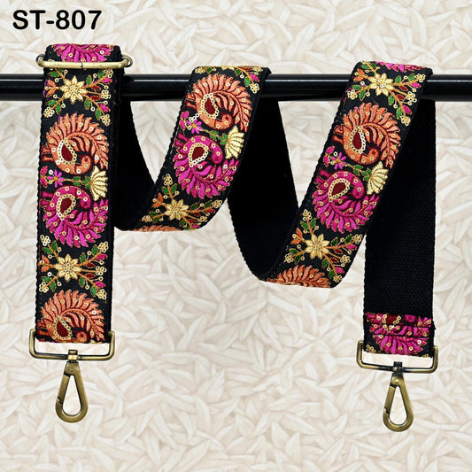 Embroidered Purse Strap Crossbody Strap for Purses Handbag Boho Bag Strap Embroidery Replacement Strap Boho Guitar Strap Gift for Friend