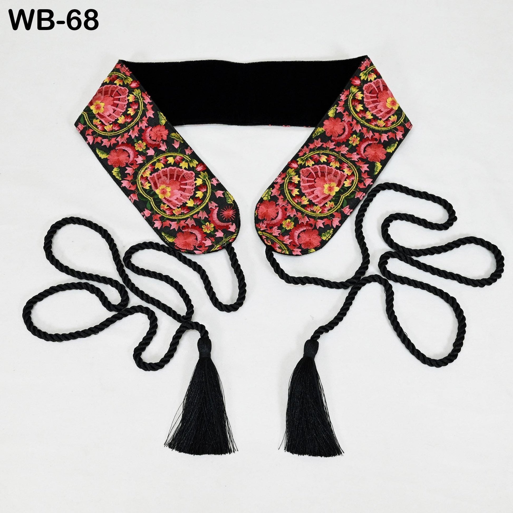 Red Reversible Embroidery Fabric Belt Gold Obi Wrap Women Sash Belt Adjustable Bohemian Ethnic Customized Summer Wedding Dress Gift Friend