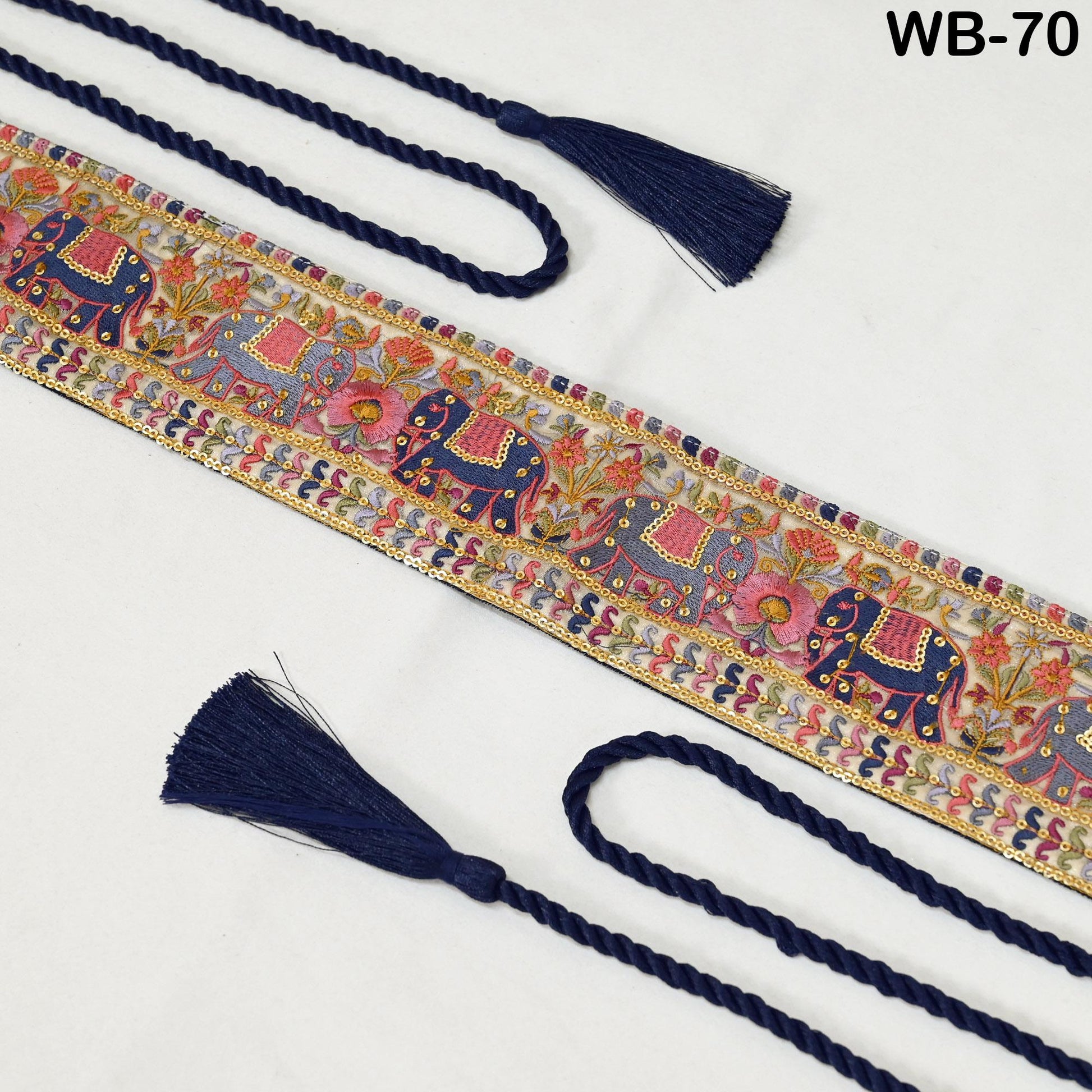 Embroidered Elephant Reversible Belt Obi Wrap Women Wedding Sash Belt Adjustable Bohemian Ethnic Customized Summer Dresses Christmas Gift