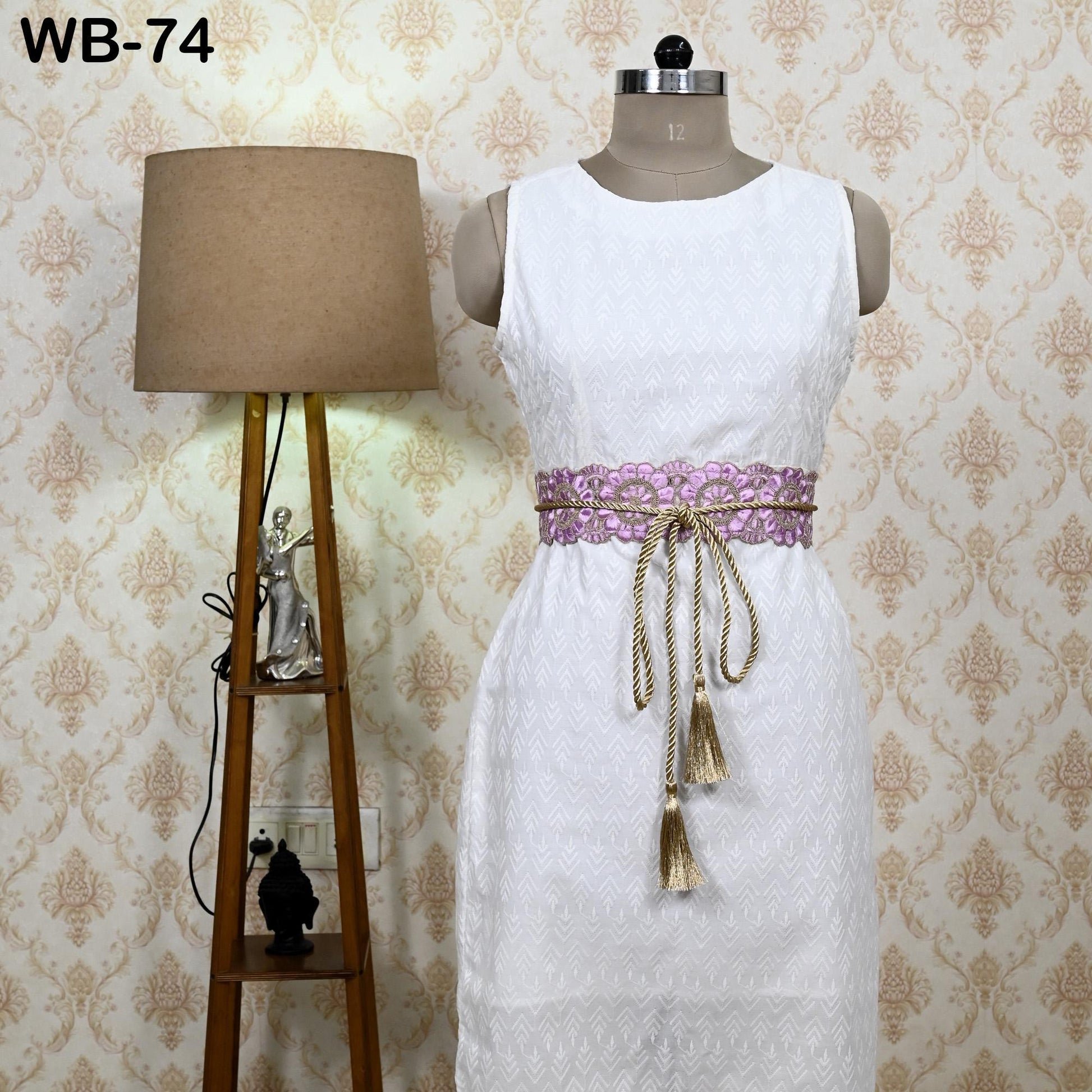 Embroidered Lilac Gold Waist Belt Wedding Dress Sash Belt Bridal Reversible Summer Obi Wrap Women Adjustable Customized Gift Friend