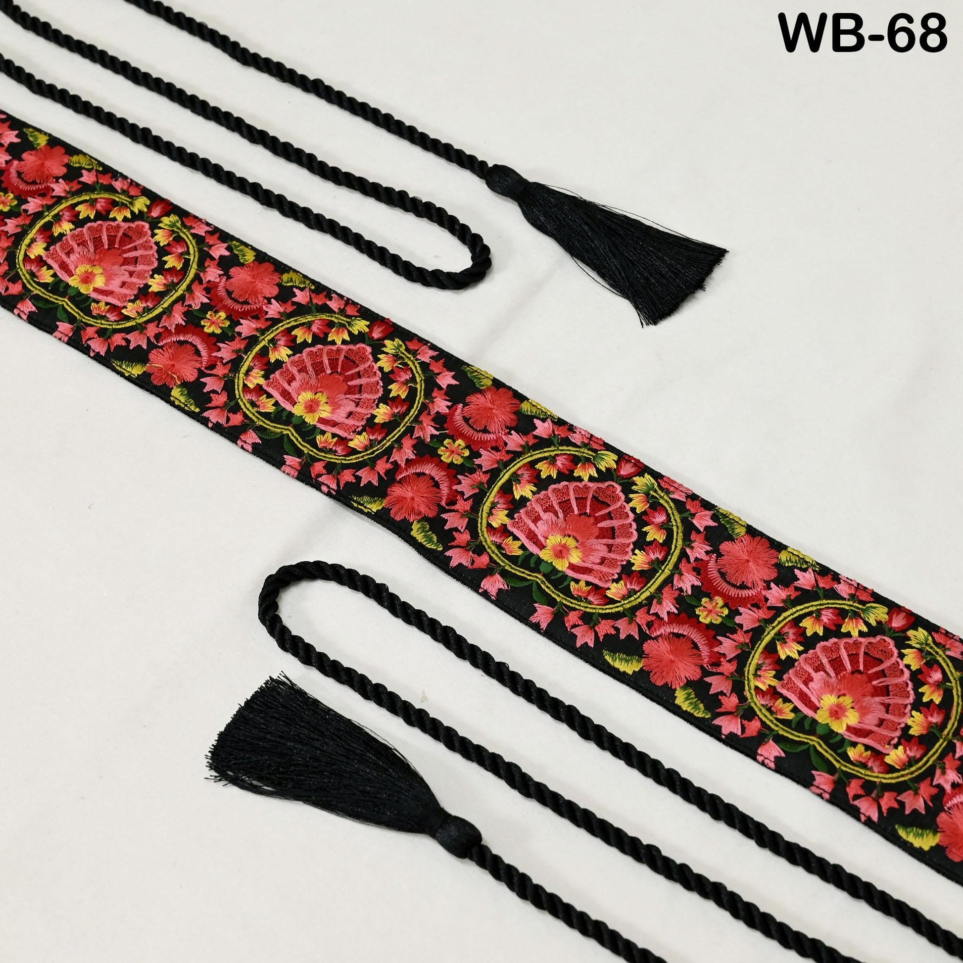 Red Reversible Embroidery Fabric Belt Gold Obi Wrap Women Sash Belt Adjustable Bohemian Ethnic Customized Summer Wedding Dress Gift Friend
