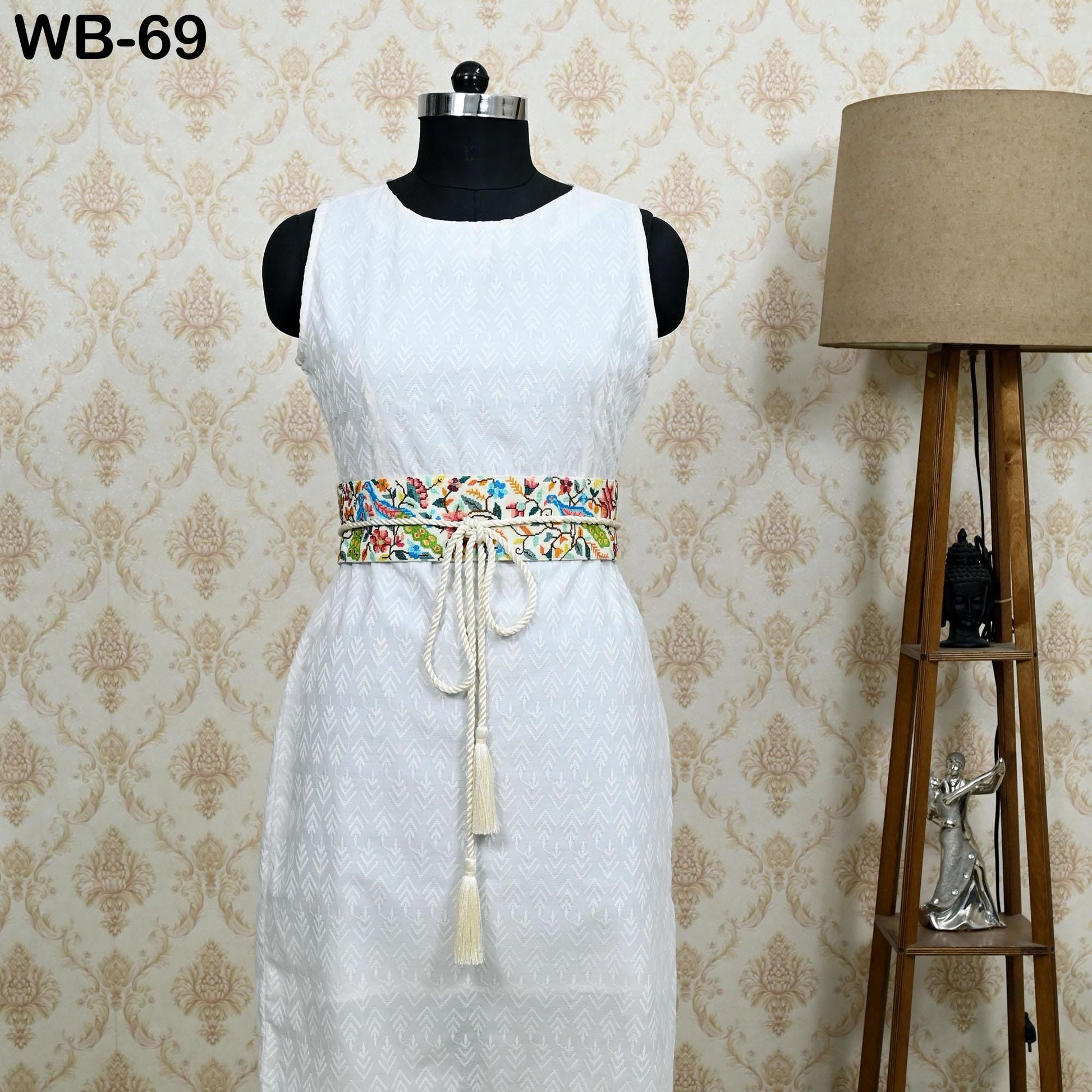 Reversible Embroidery Fabric Waist Belt Black Obi Wrap Women Sash Belt Adjustable Bohemian Ethnic Customize Summer Wedding Dress Gift Friend