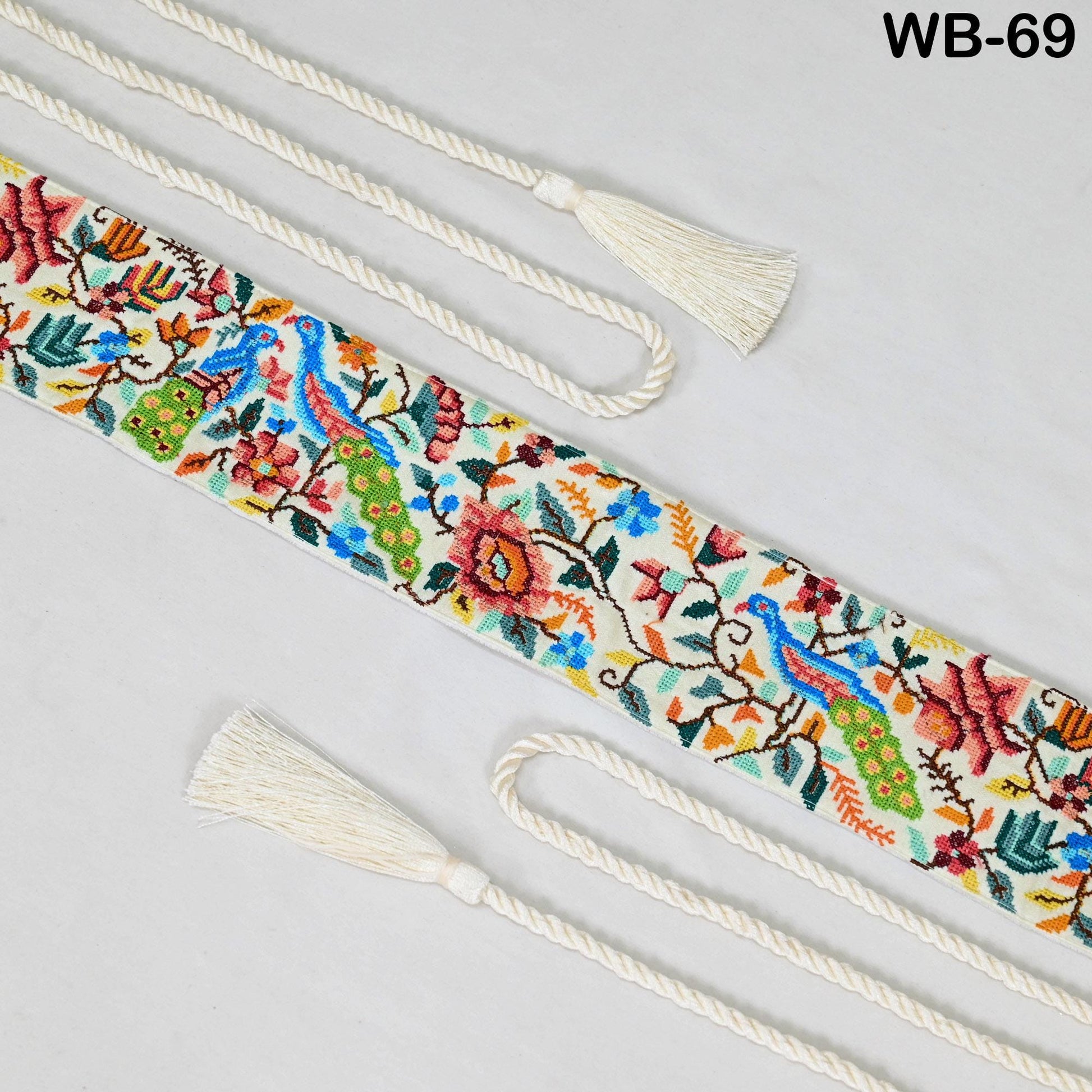 Reversible Embroidery Fabric Waist Belt Black Obi Wrap Women Sash Belt Adjustable Bohemian Ethnic Customize Summer Wedding Dress Gift Friend