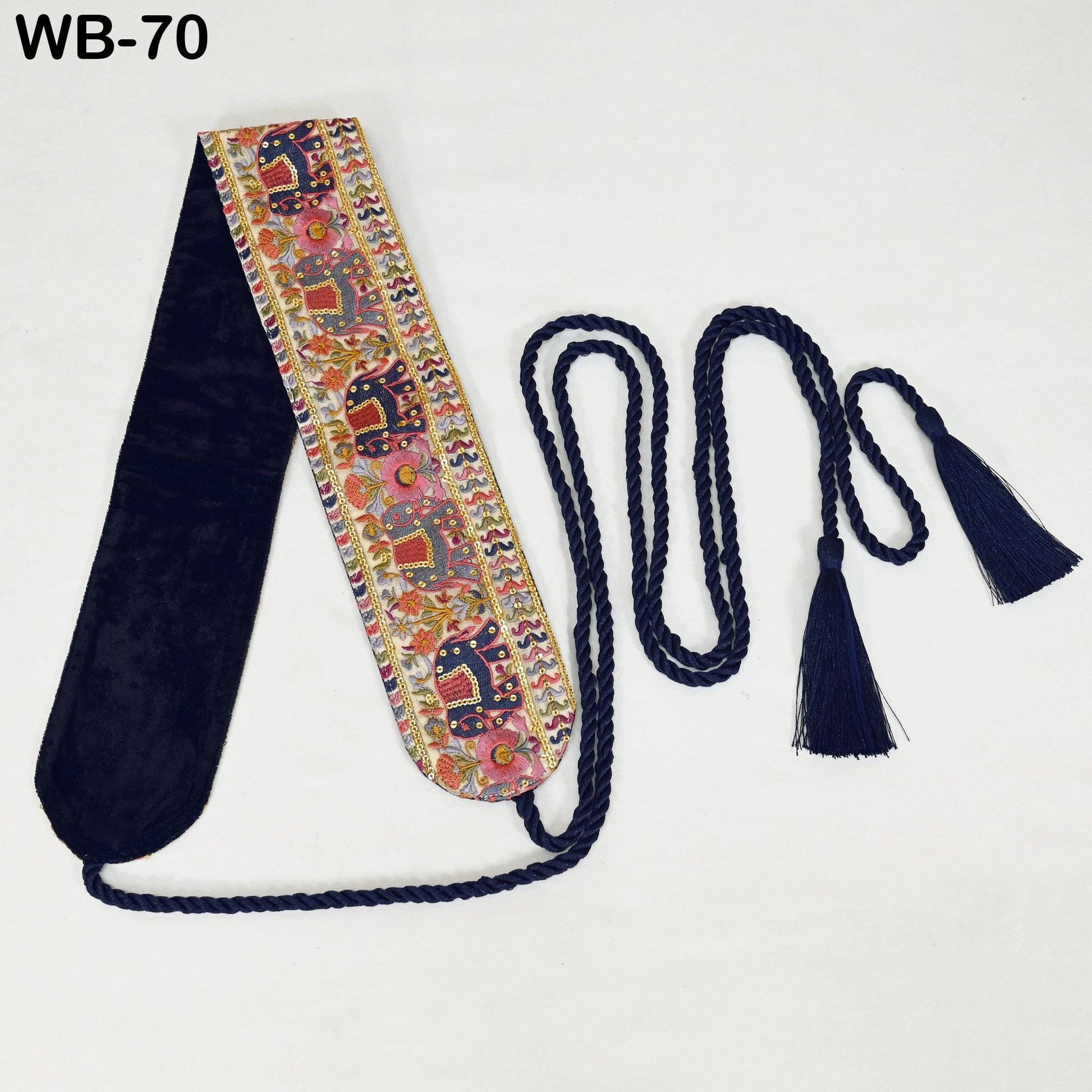Embroidered Elephant Reversible Belt Obi Wrap Women Wedding Sash Belt Adjustable Bohemian Ethnic Customized Summer Dresses Christmas Gift
