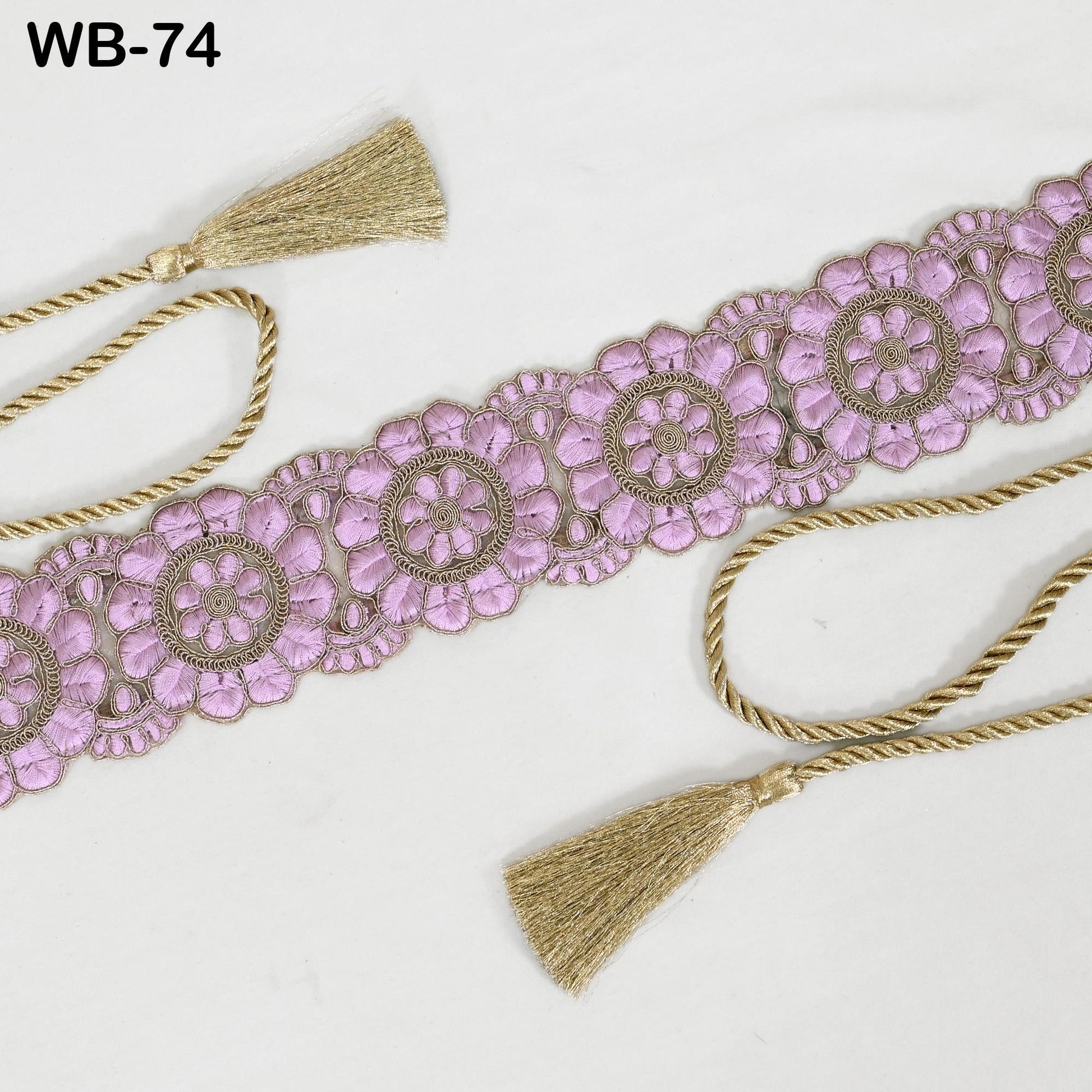 Embroidered Lilac Gold Waist Belt Wedding Dress Sash Belt Bridal Reversible Summer Obi Wrap Women Adjustable Customized Gift Friend