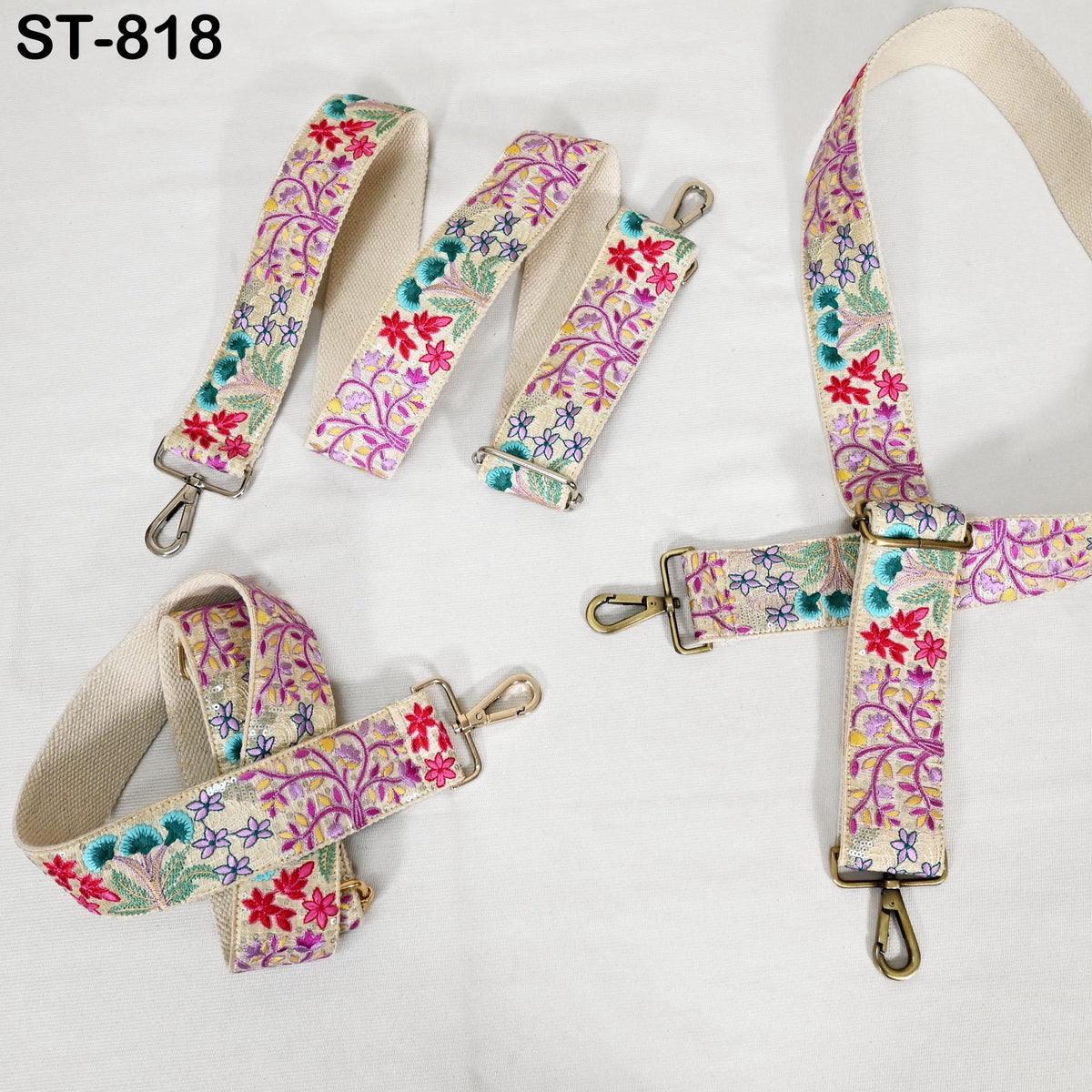 Embroidered Purse Strap Crossbody Strap for Purses Handbag Boho Bag Strap Floral Embroidery Replacement Strap Boho Guitar Strap Gift for her