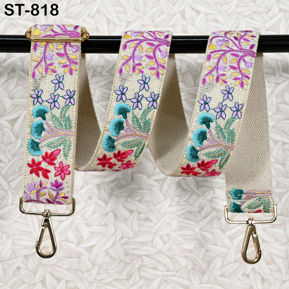 Embroidered Purse Strap Crossbody Strap for Purses Handbag Boho Bag Strap Floral Embroidery Replacement Strap Boho Guitar Strap Gift for her