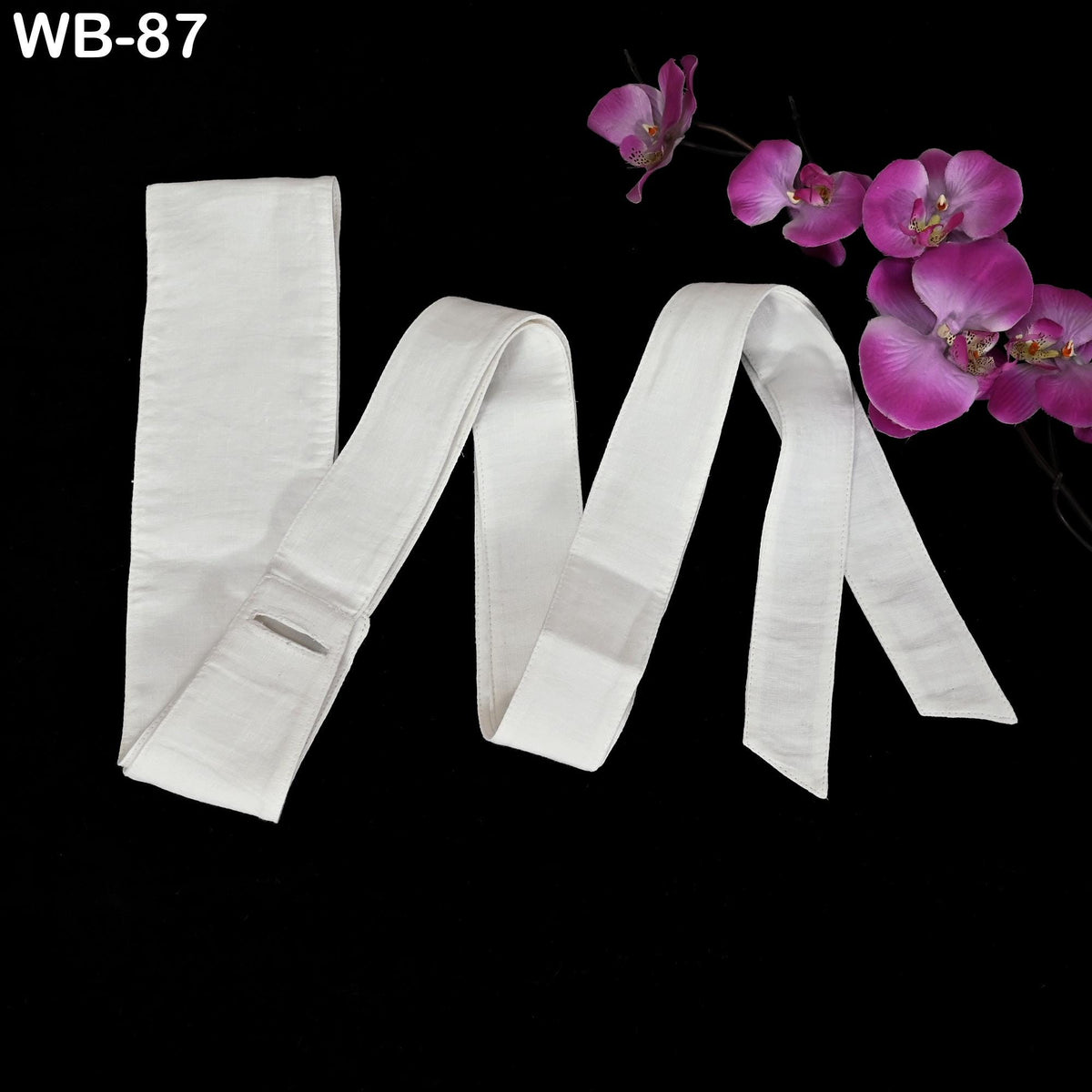 Ivory Linen Belt, Obi Wrap Sash, Adjustable Handmade, Fully Lined, Side Slit, Customizable, 260cm Long, Fits S-XL