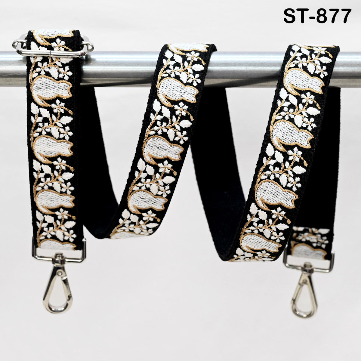 Embroidered Cats Purse Strap, Adjustable Boho Crossbody Bag Straps of Animal Lovers