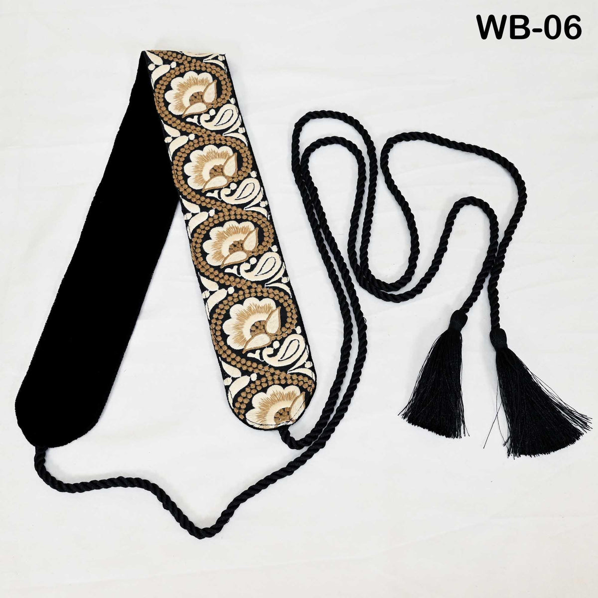 Reversible Embroidered Obi Belt Wrap Women Sash Belt Adjustable Bohemian Ethnic Customized Summer Wedding Dress Gift Sister Black Ivory