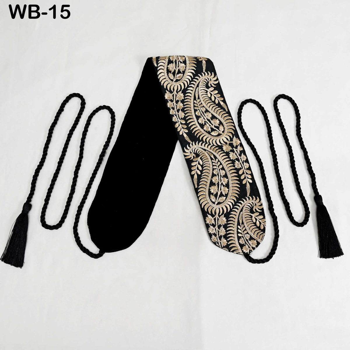 Reversible Embroidered Velvet Sash Belt: Boho Ethnic Wedding Dress Accessory (Customizable)