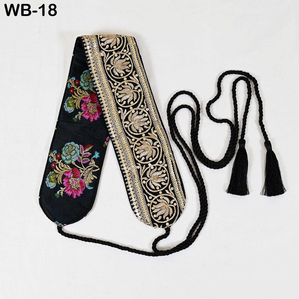 Reversible Embroidered Velvet | Brocade Sash Belt: Bohemian Wedding Dress Accessory (Customizable)