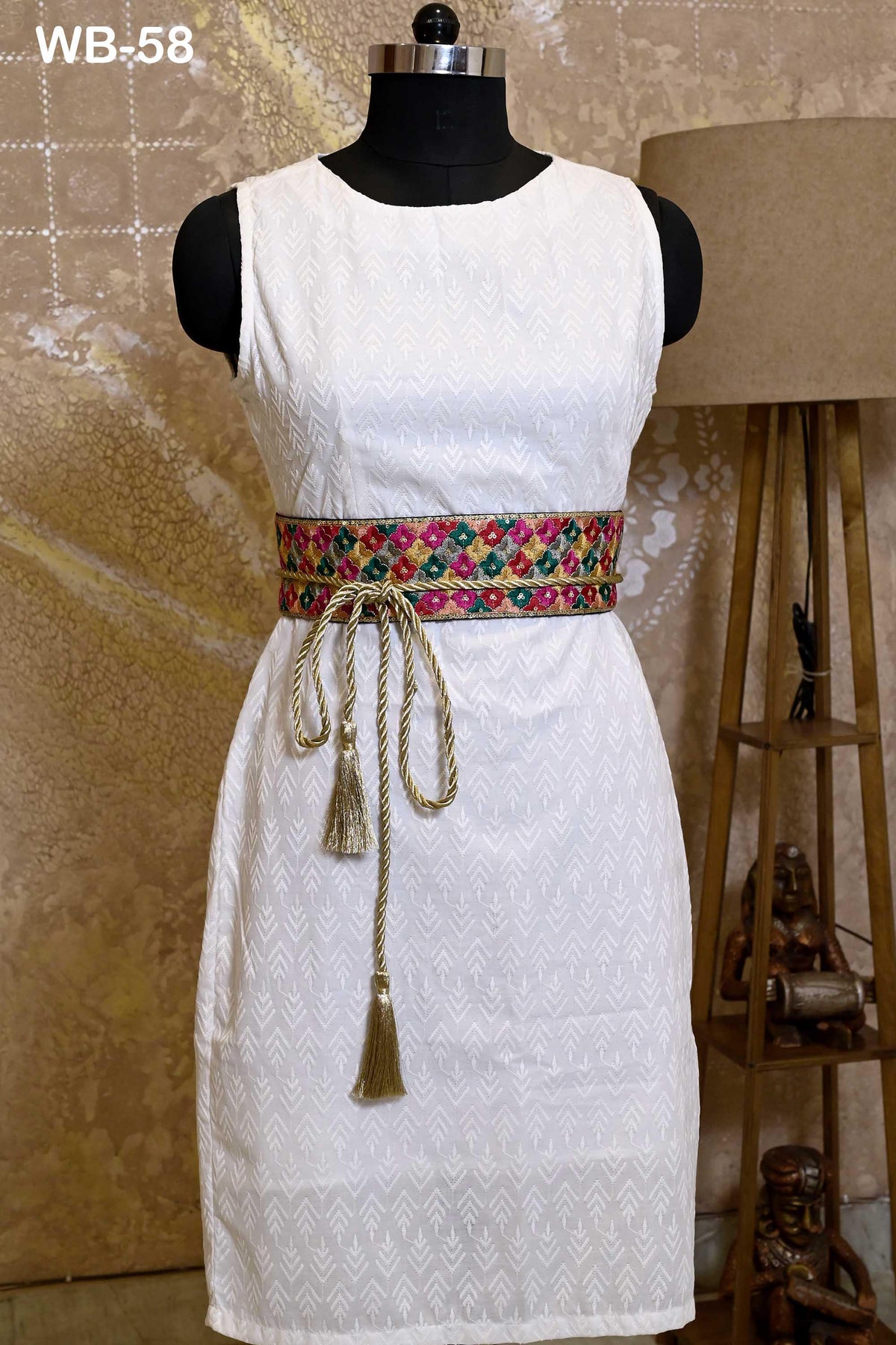 Obi Embroidery Belt, Multicolor Reversible Sash | Embroidered Fabric, Velvet Back | Adjustable, S-XL